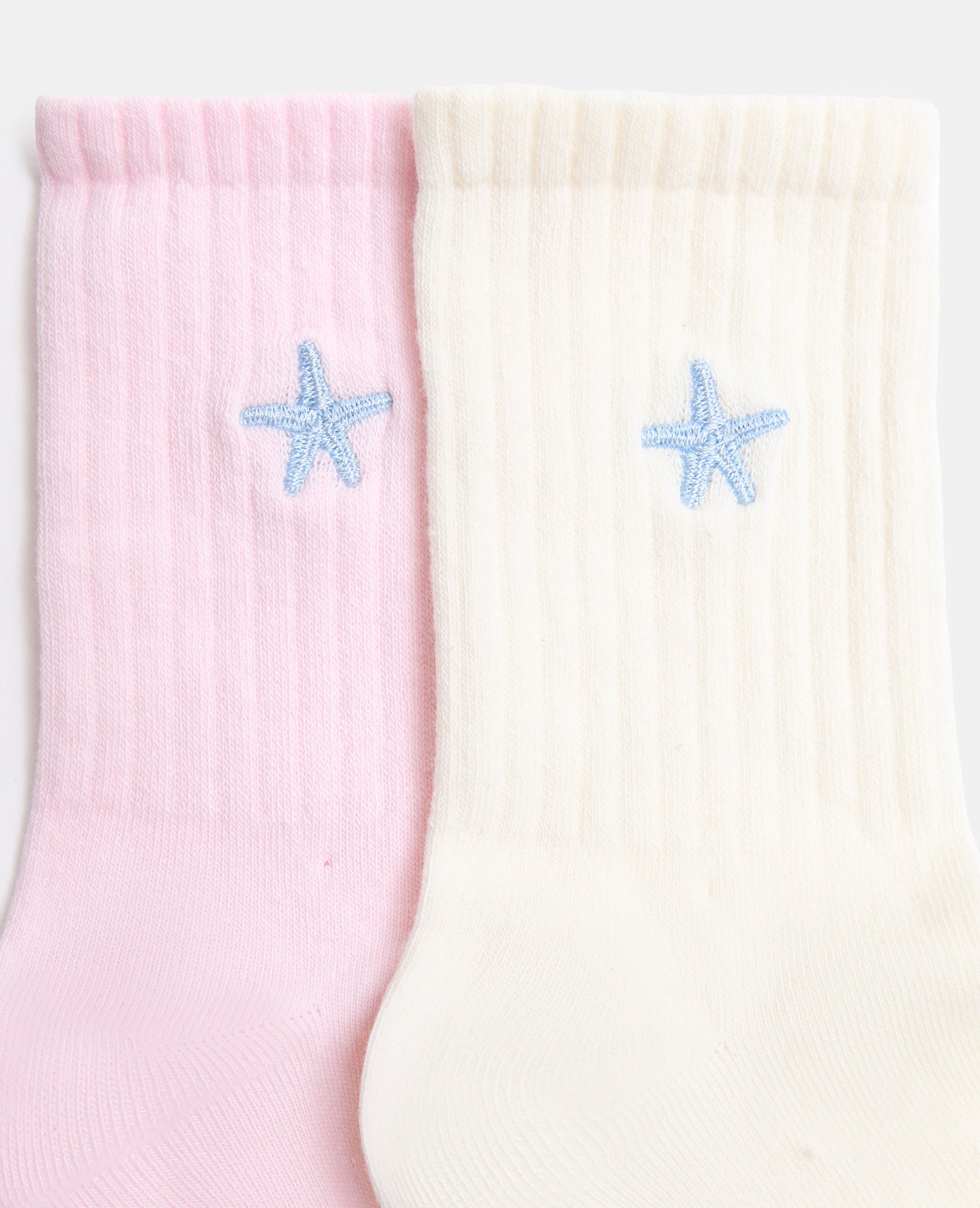 Lot de 2 paires de chaussettes avec étoile brodée