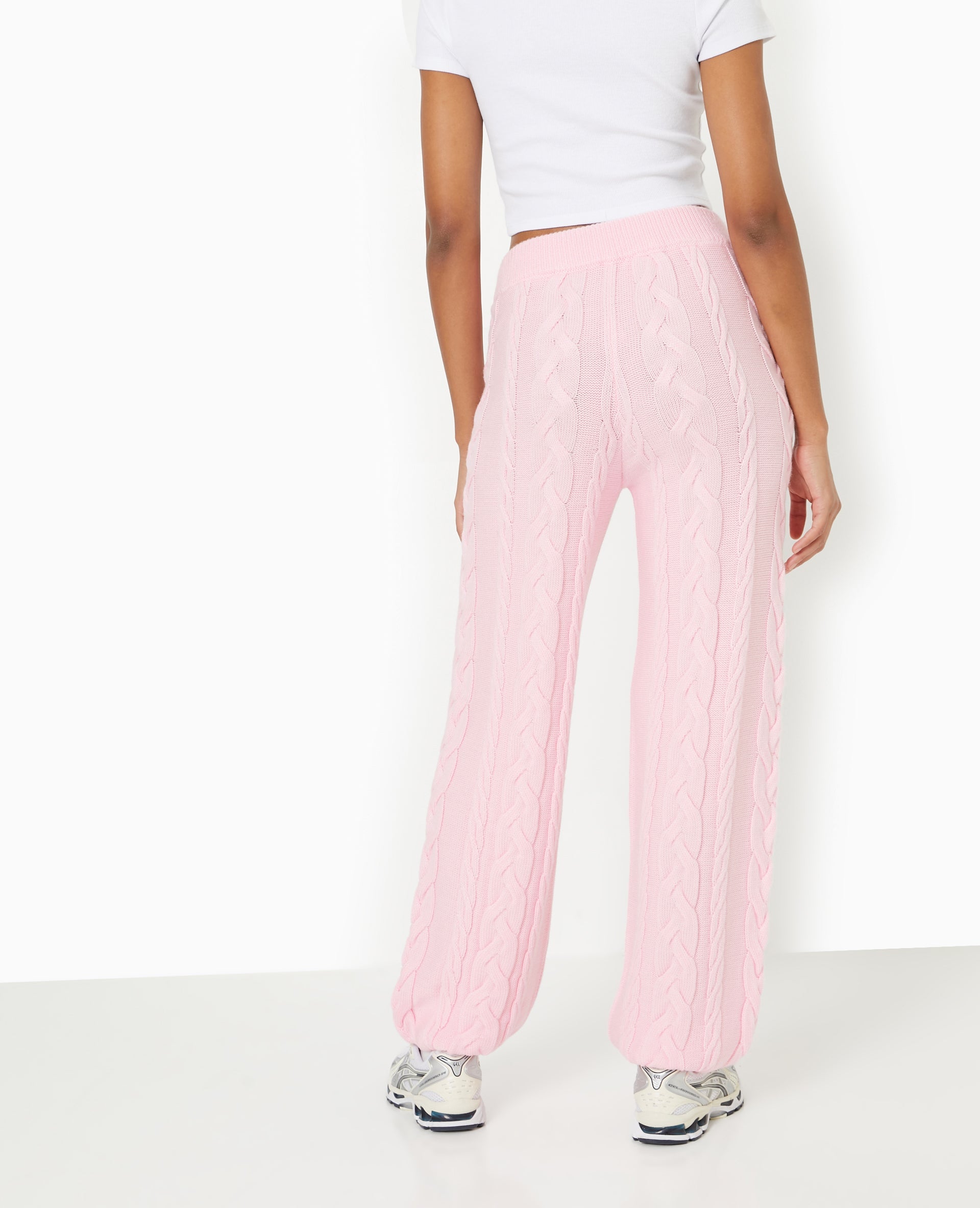 Pantalon droit en maille torsadée
