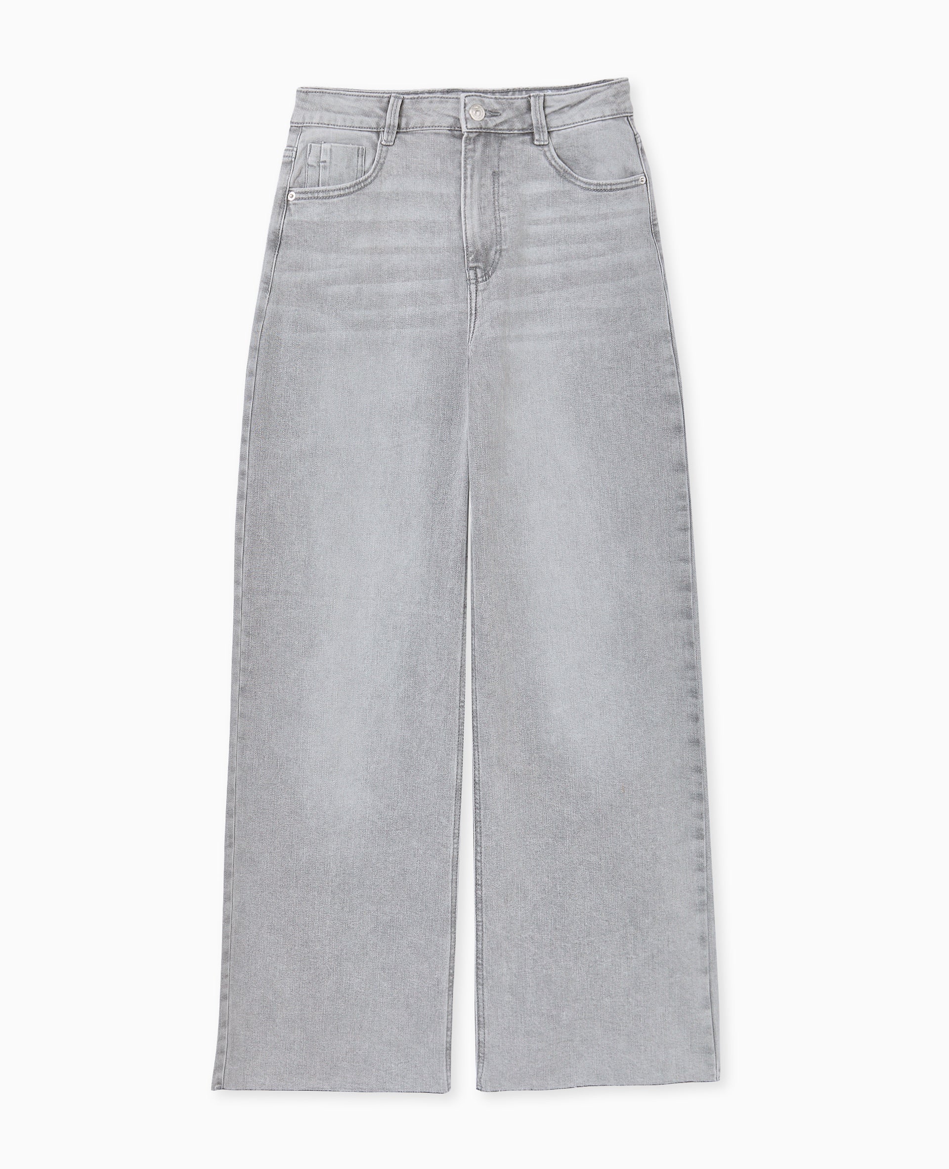J71-1 / Jean wide taille haute avec bas coupés