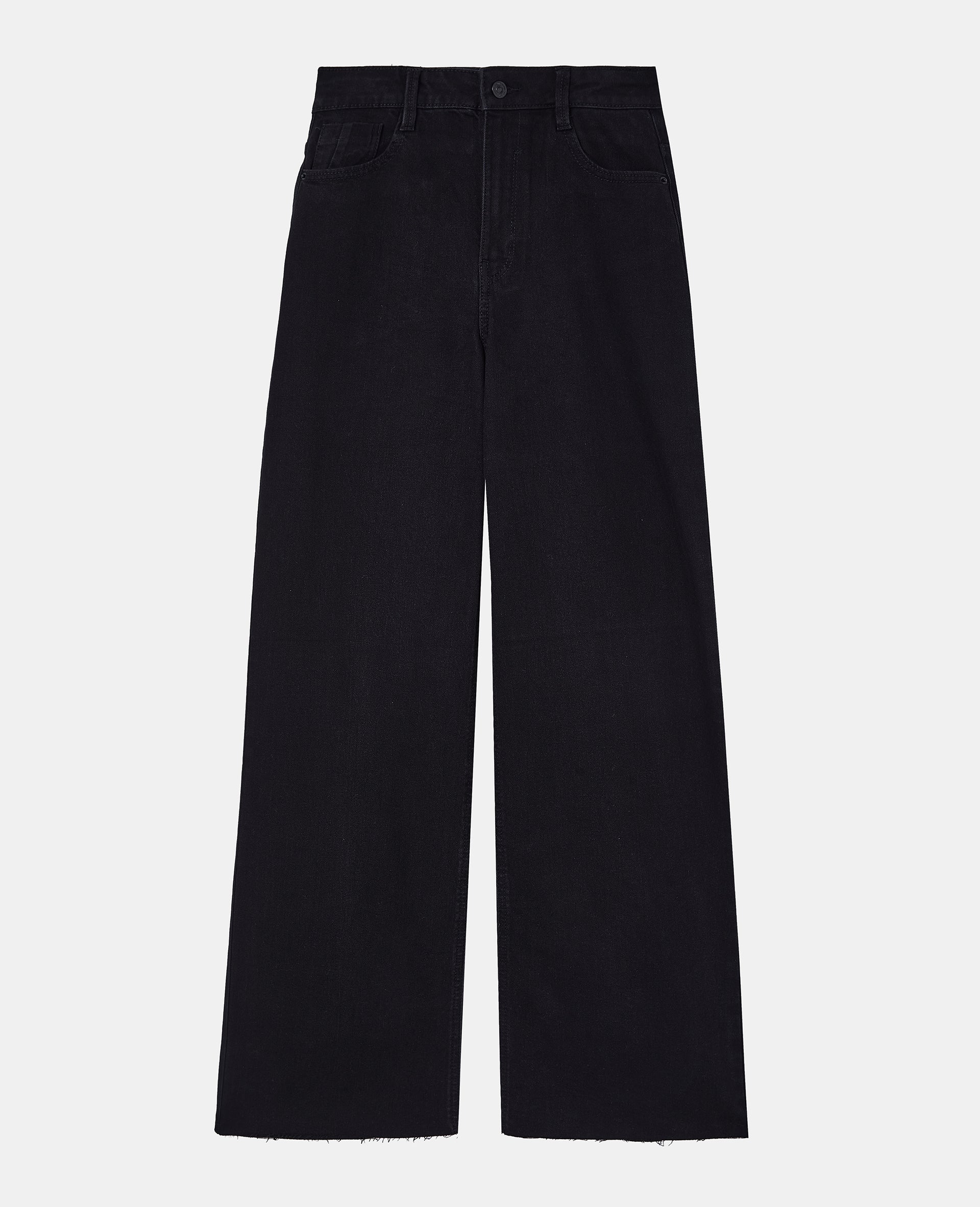 J71-1 / Jean wide stretch taille haute bas coupés