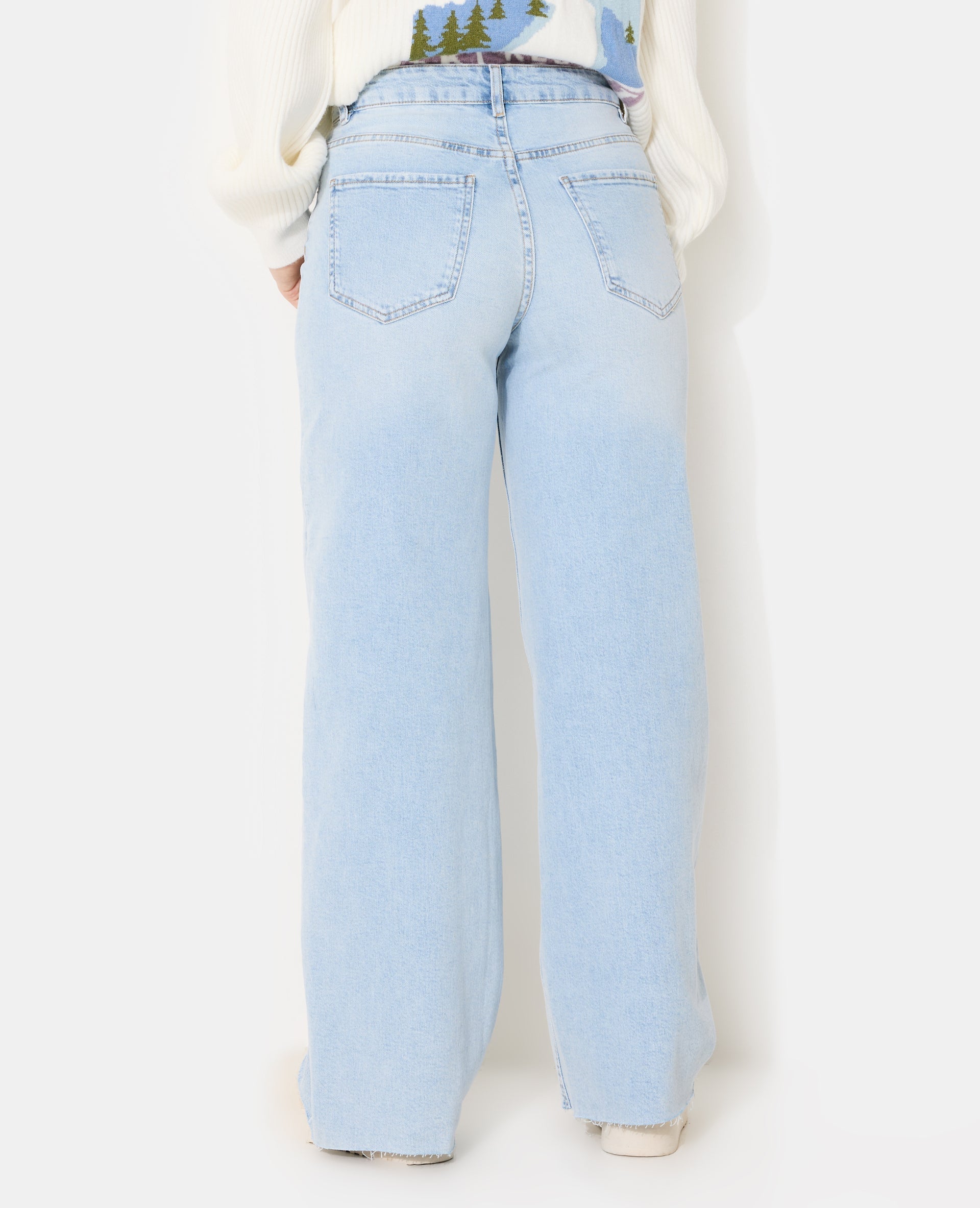 J71-1 / Jean wide taille haute bas coupés