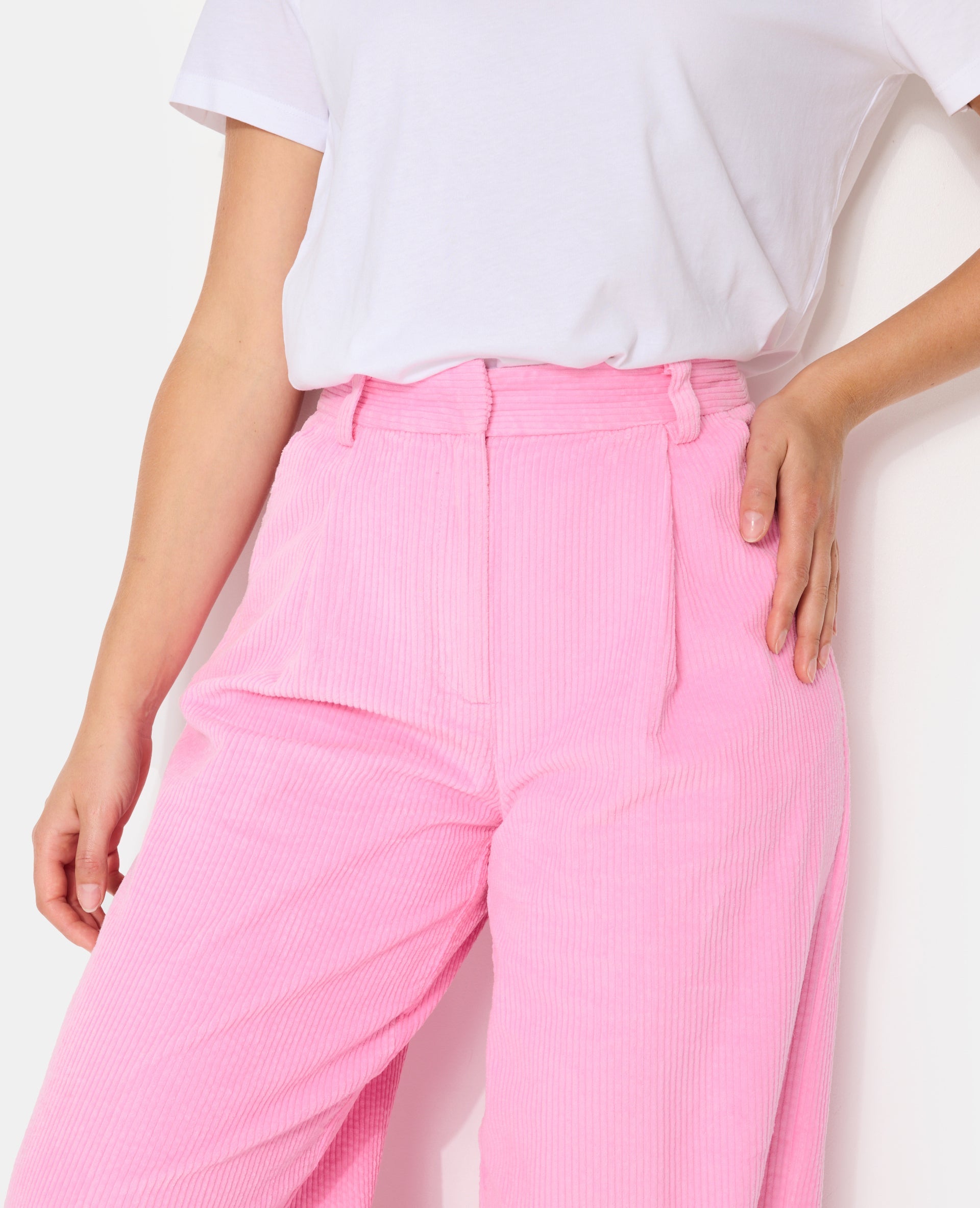 Pantalon large en velours grosse côte