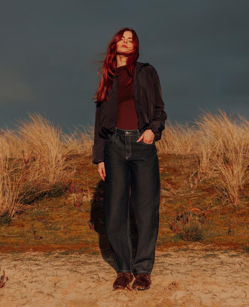 Jean barrel taille haute