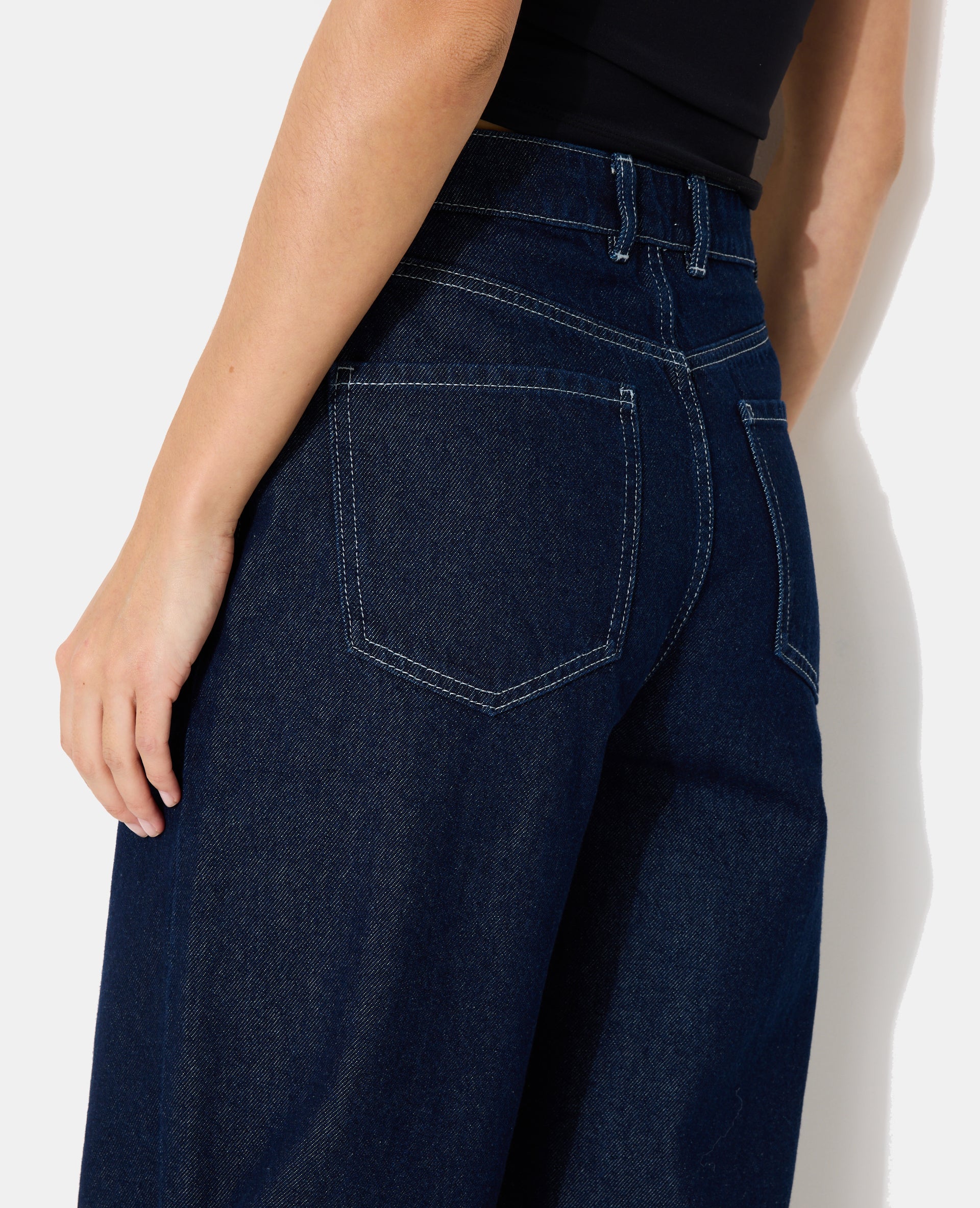 Jean barrel taille haute