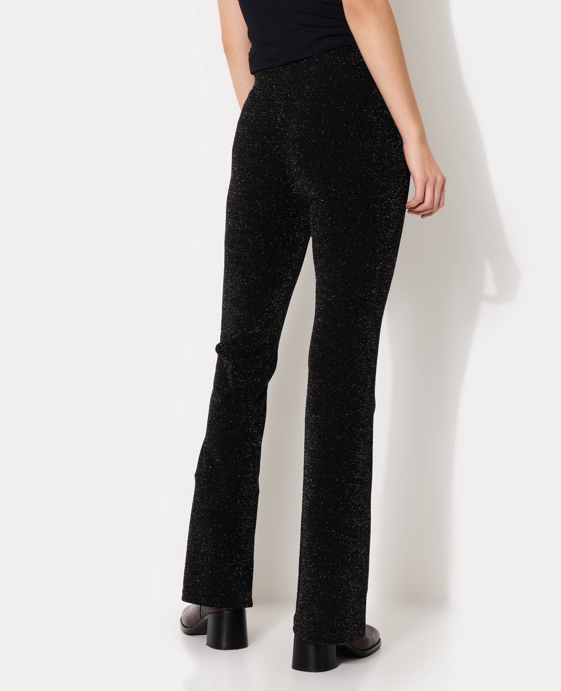 Pantalon flare en maille avec fils lurex