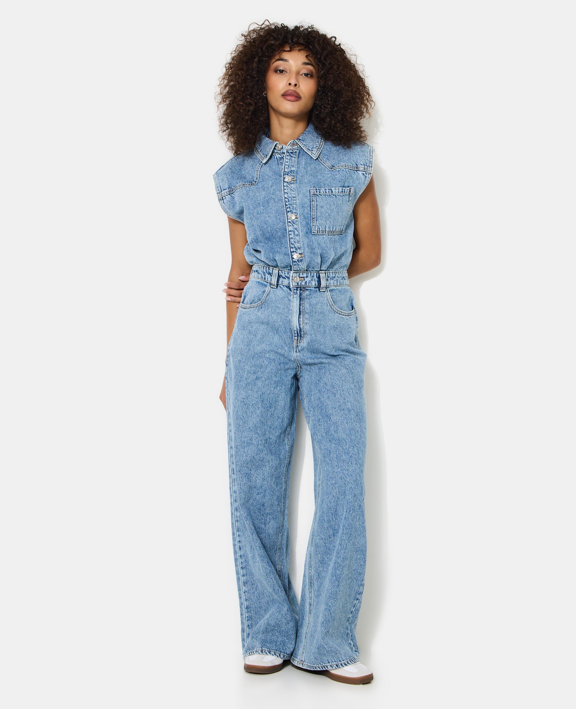 Combinaison en jean sans manches