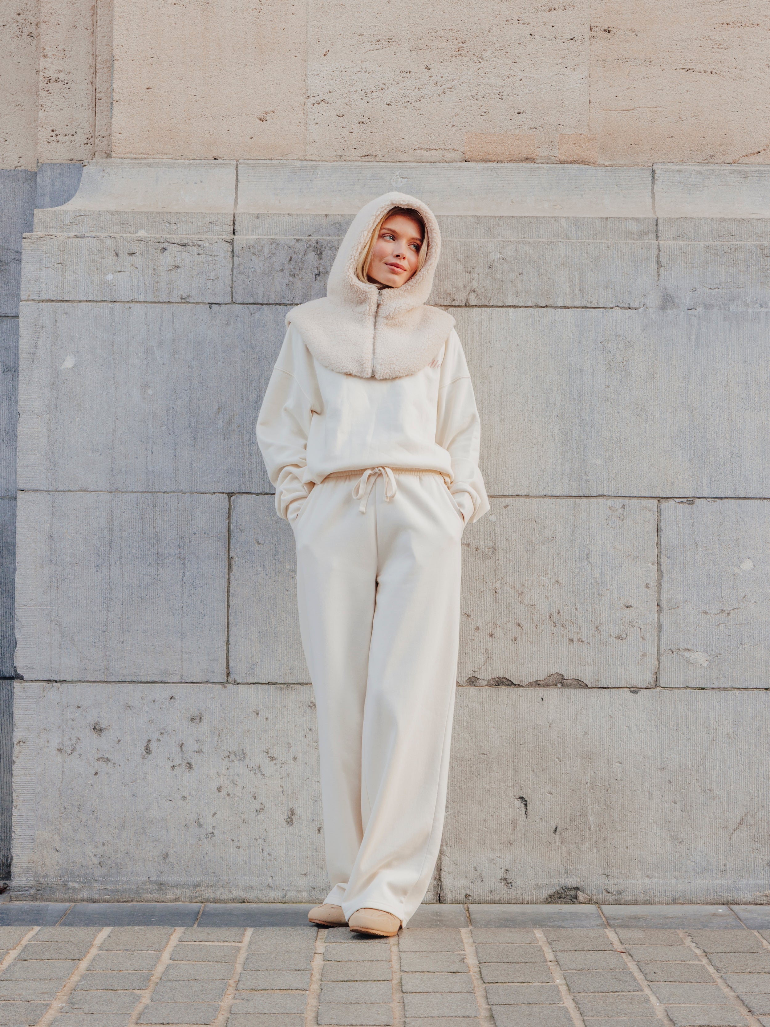 Pantalon de jogging en molleton bas droits