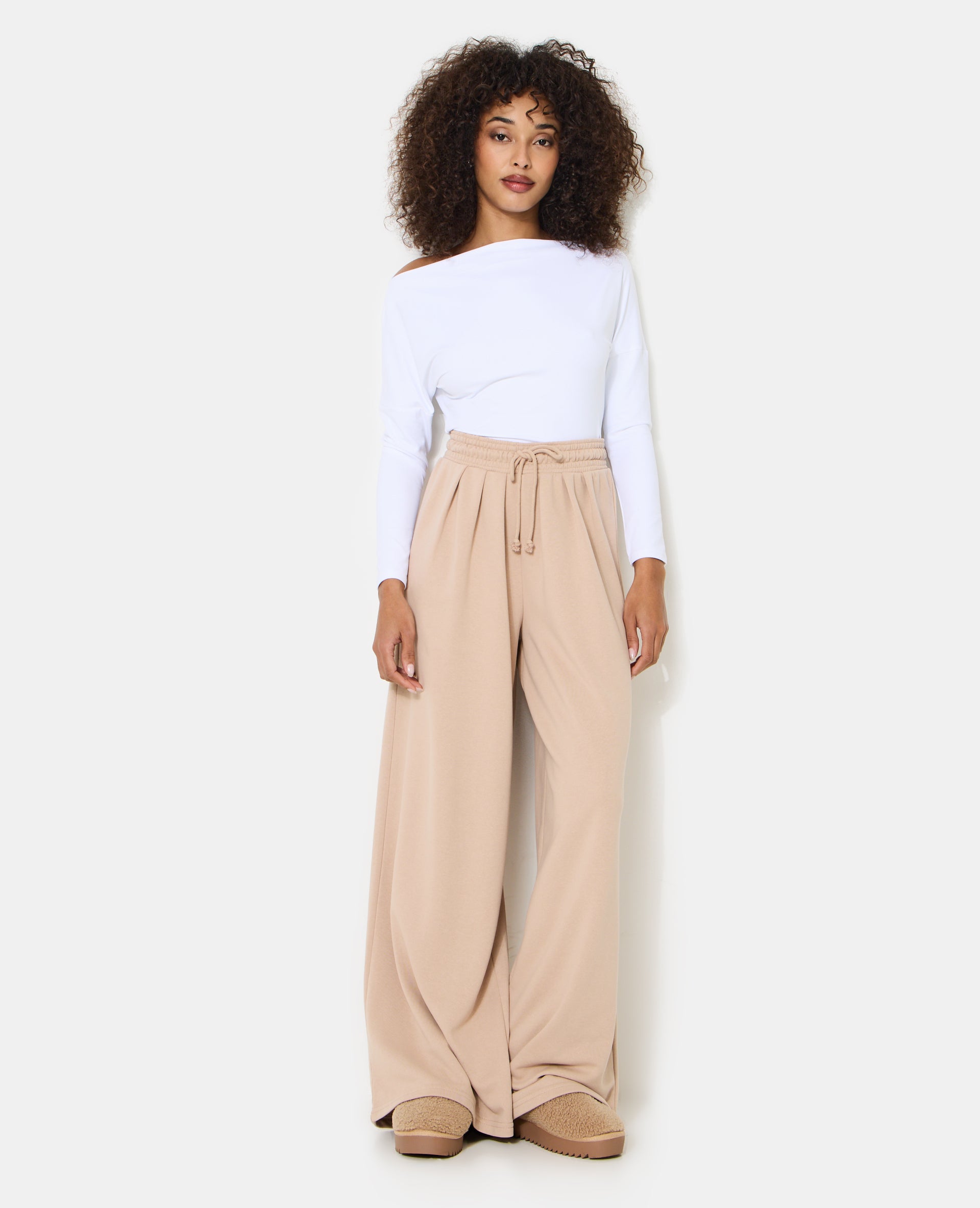 Pantalon de jogging extra large avec pinces bas droits