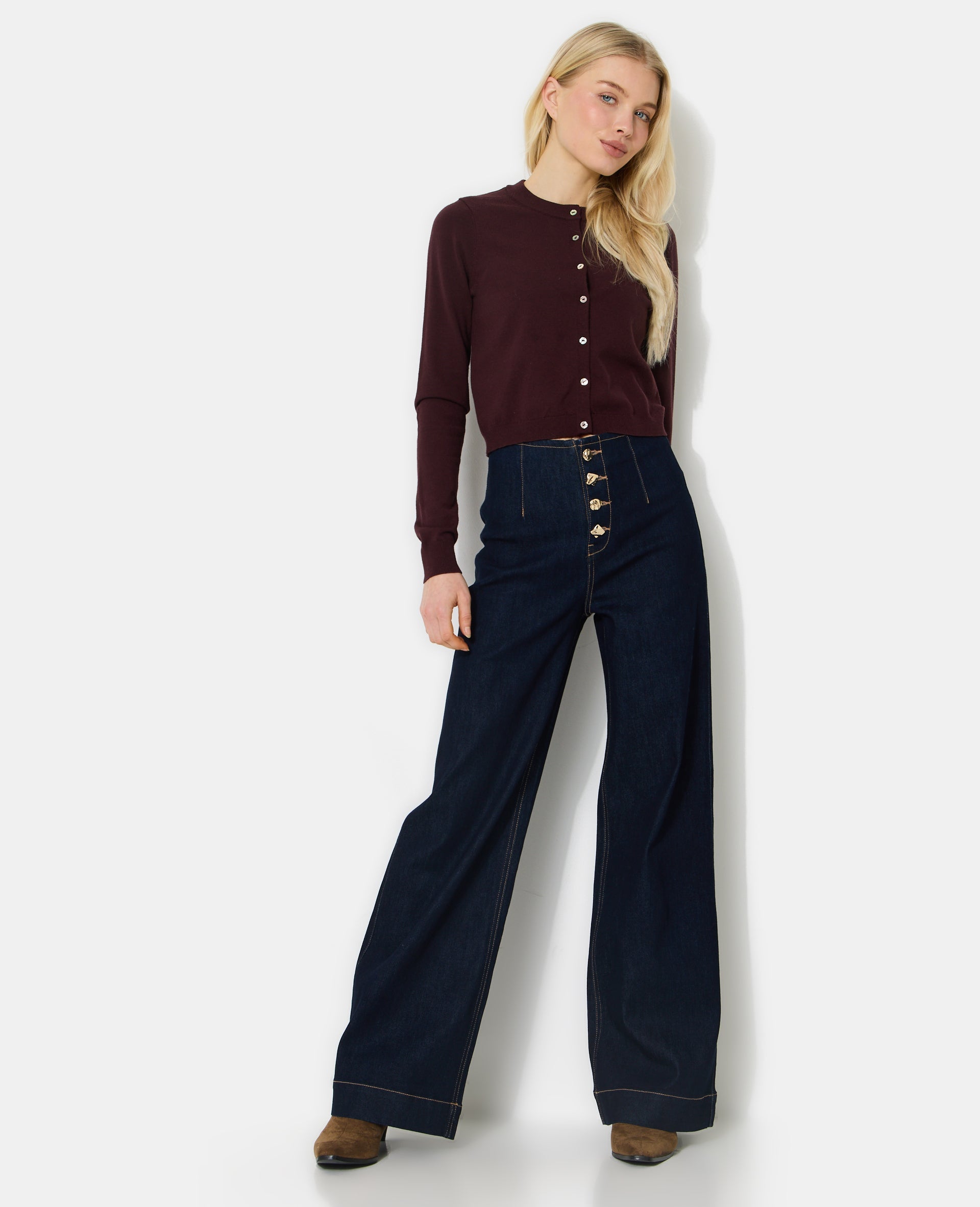Jean wide avec boutons fantaisie