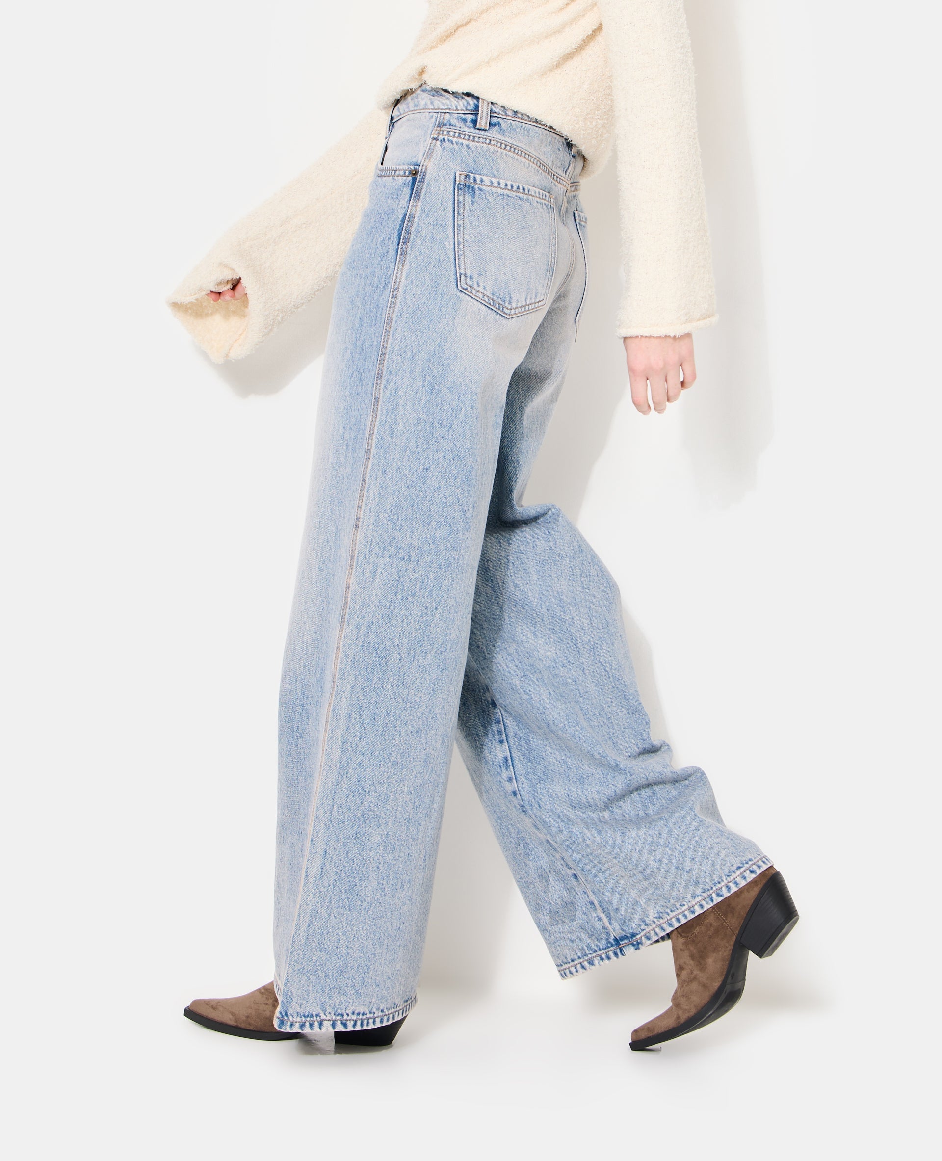 Jean extra wide taille haute
