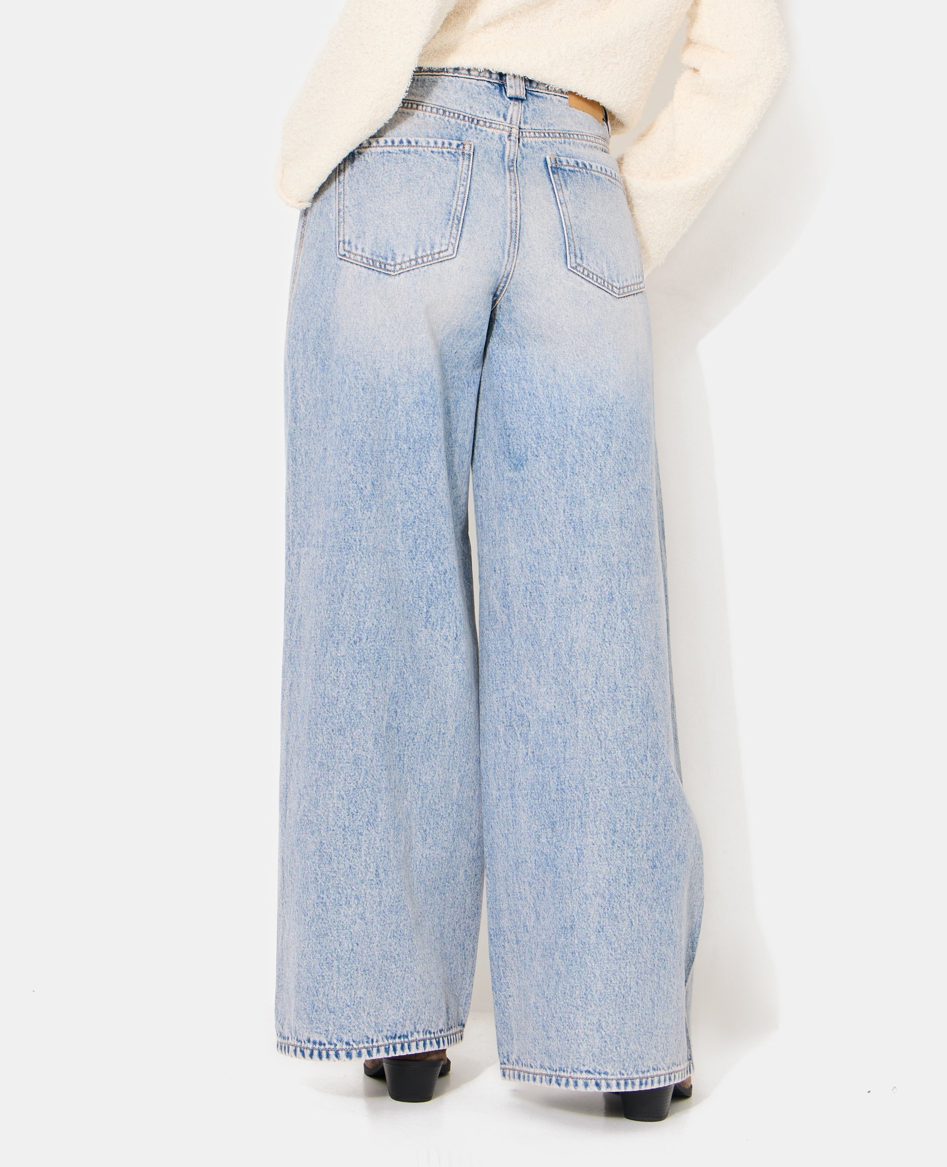 Jean extra wide taille haute
