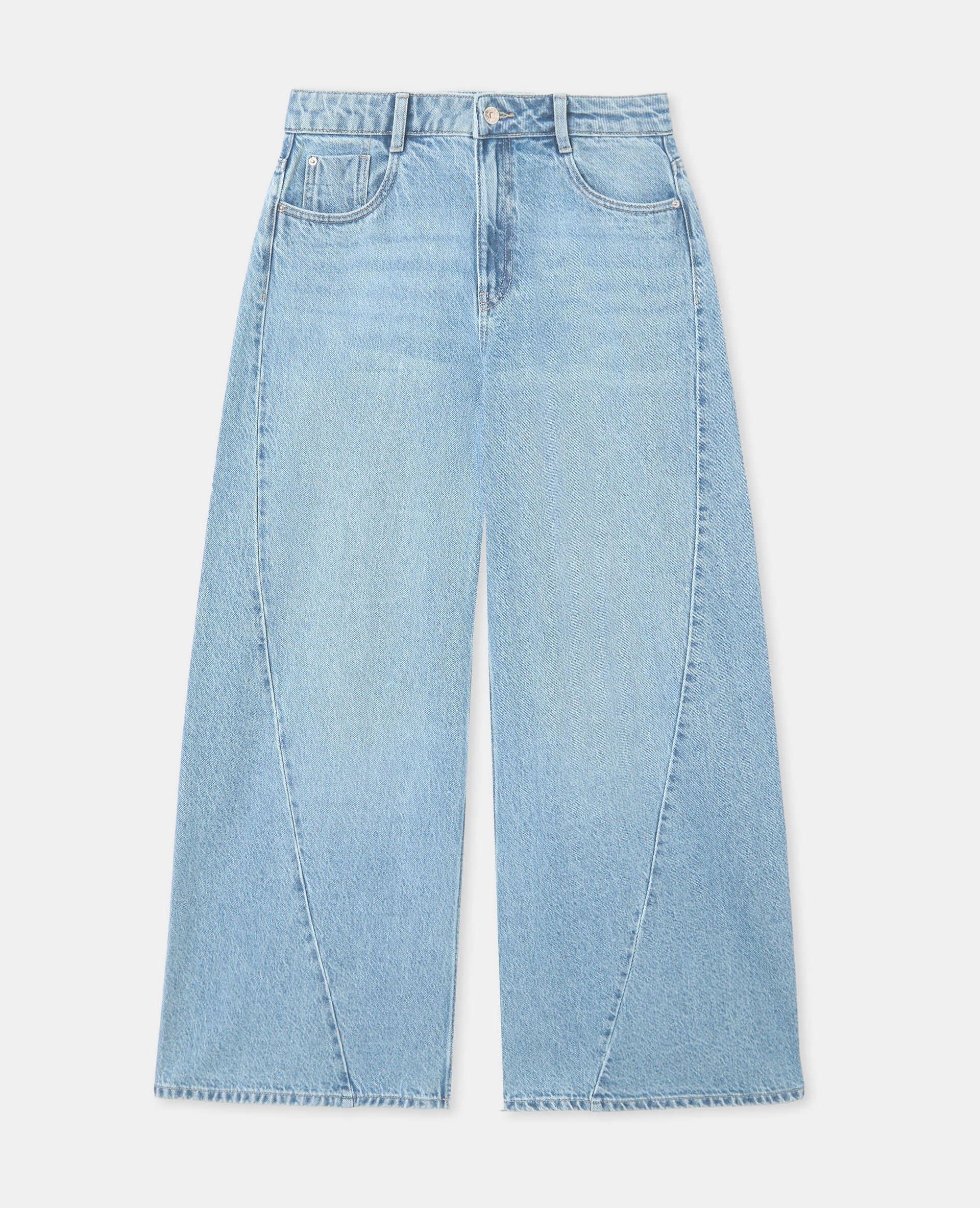 Jean extra wide taille haute avec jeux de coutures
