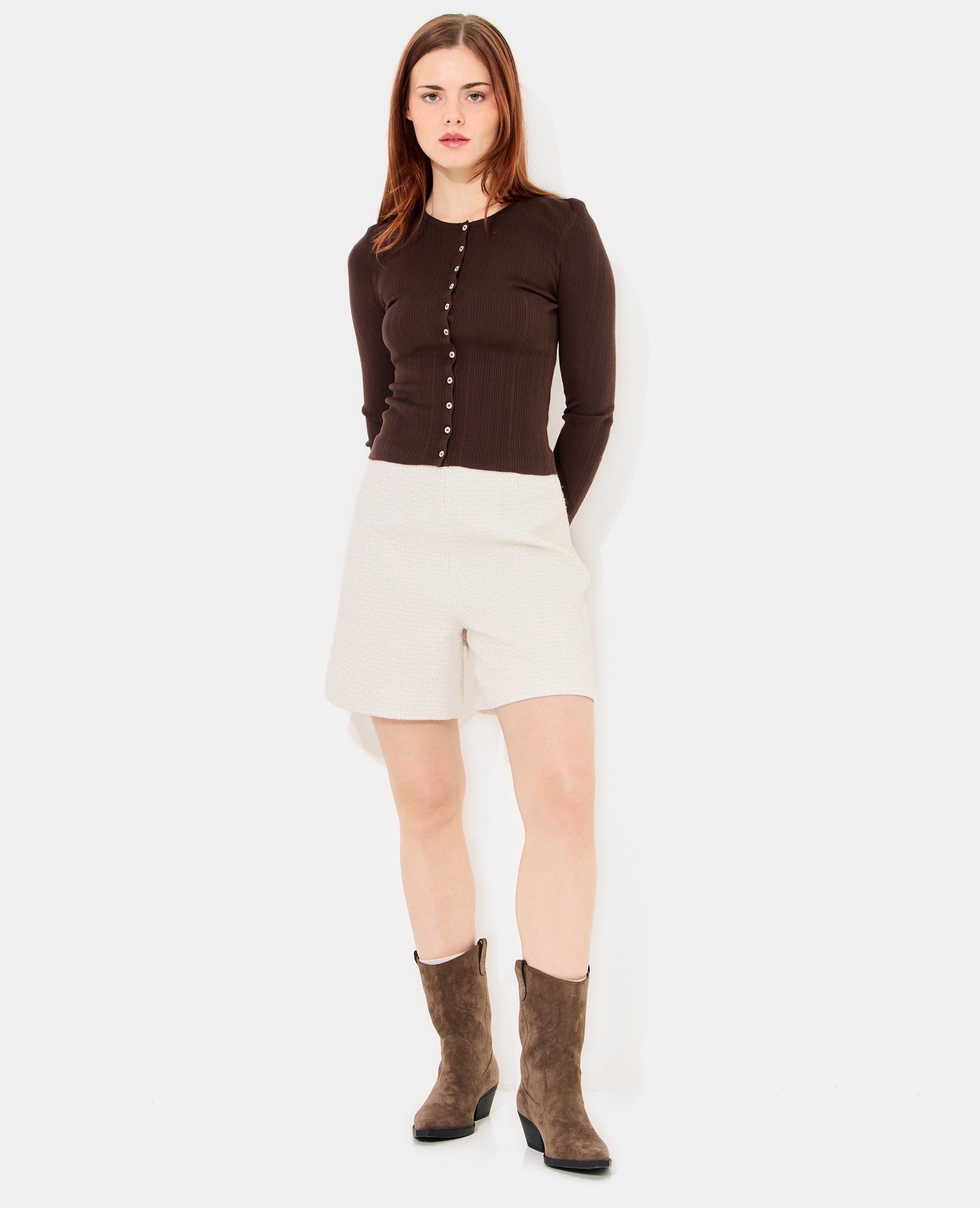 Short en tweed avec lurex