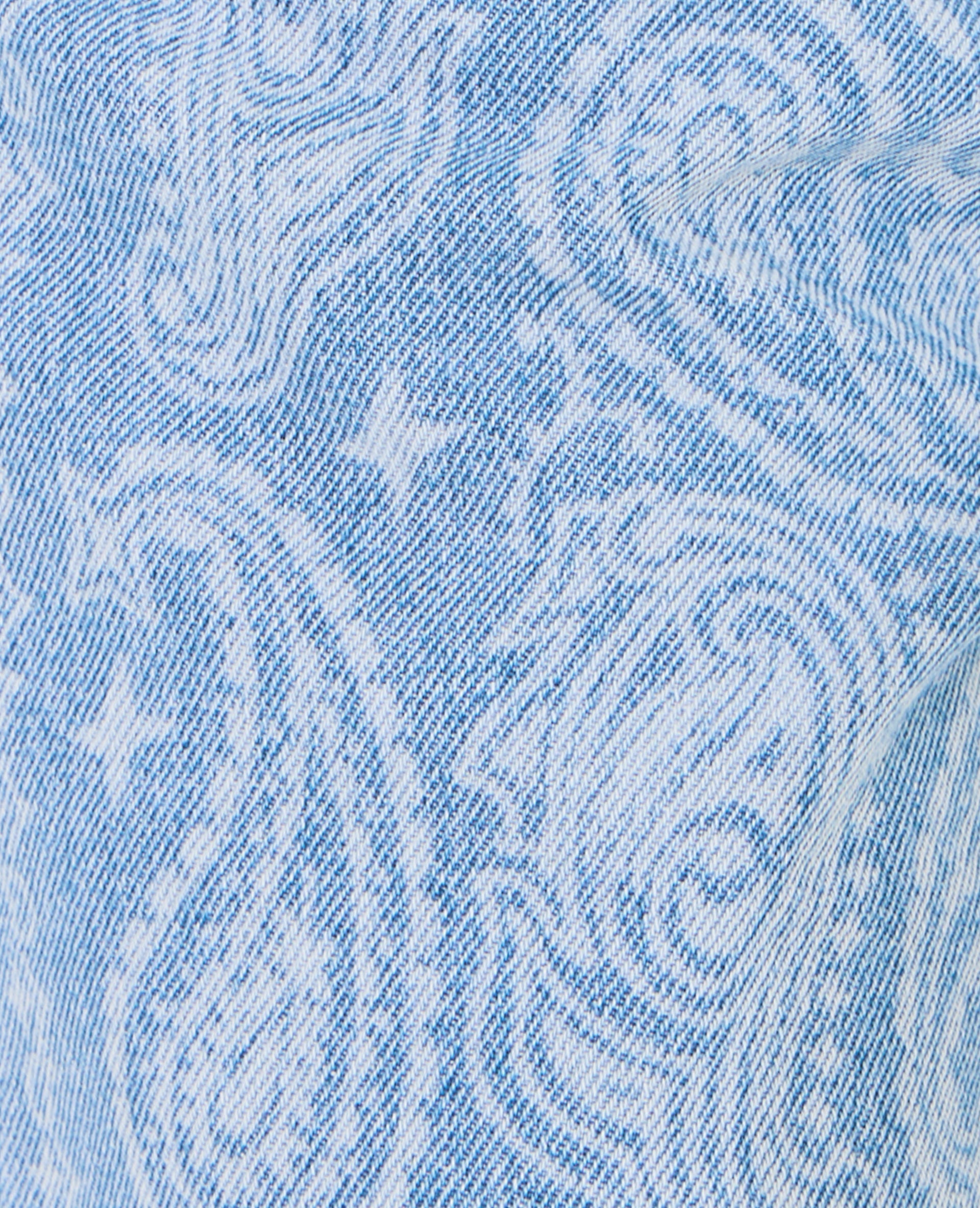 Jean wide taille haute motifs cachemire