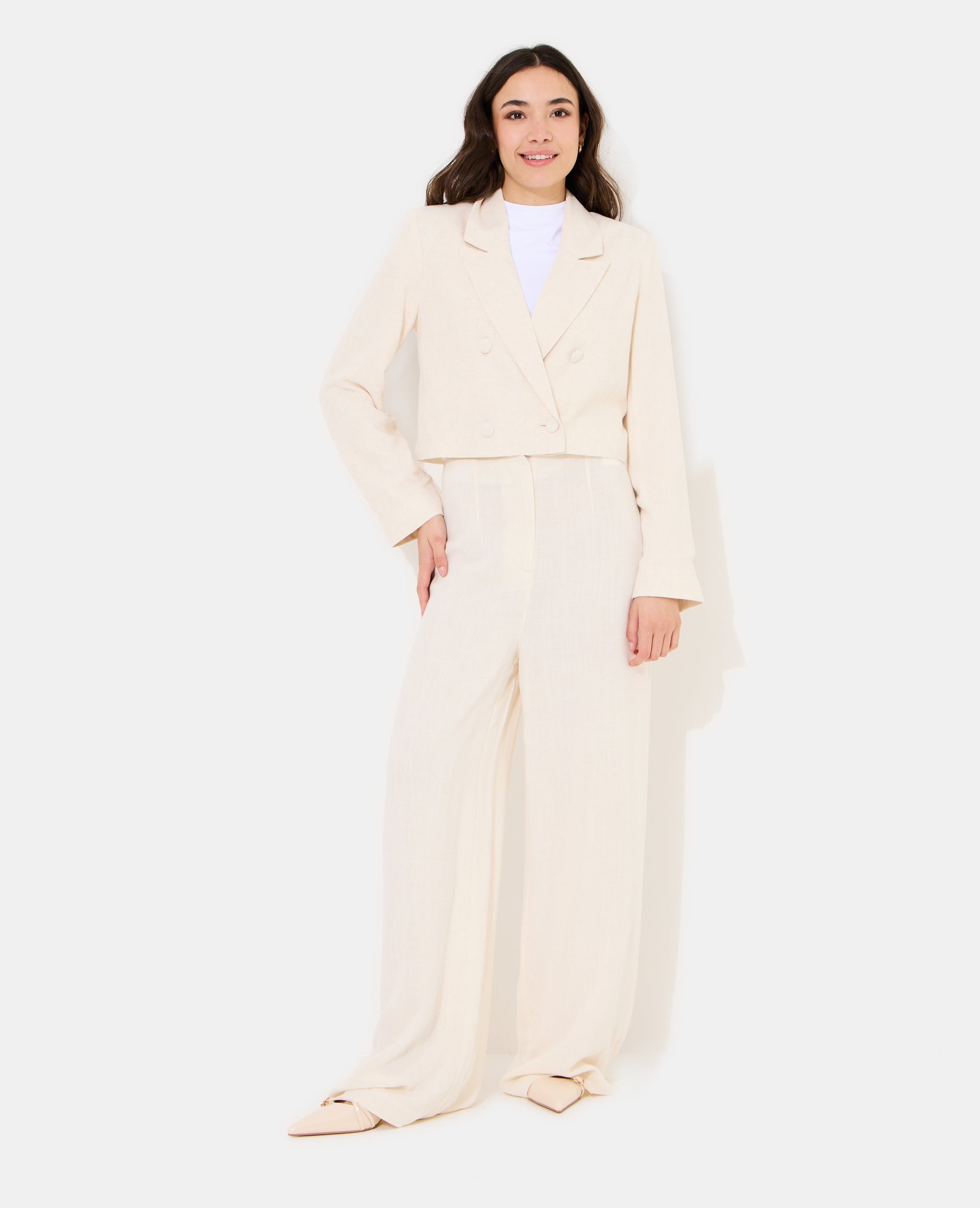 Pantalon droit avec lin