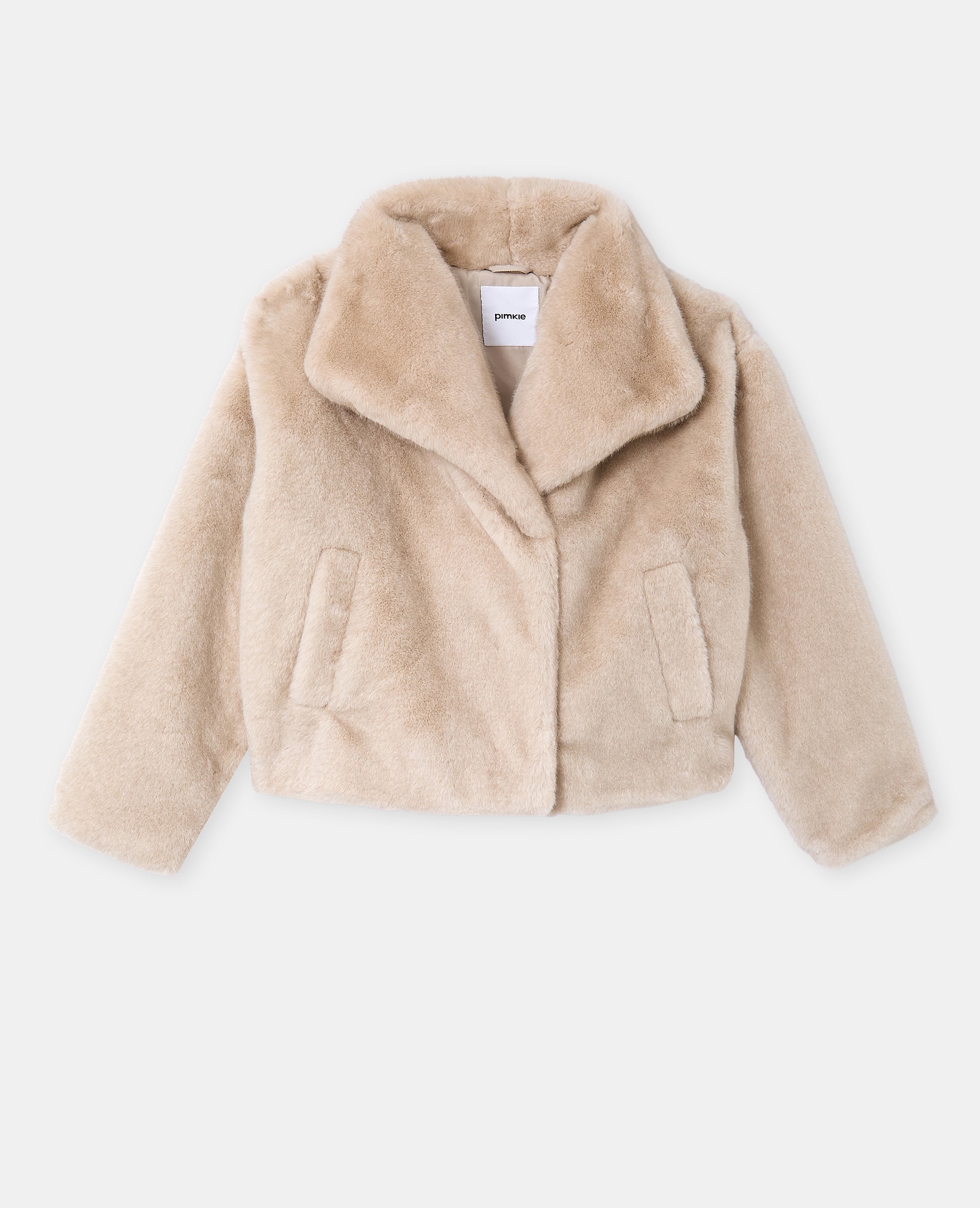 Blouson fausse fourrure avec grand col