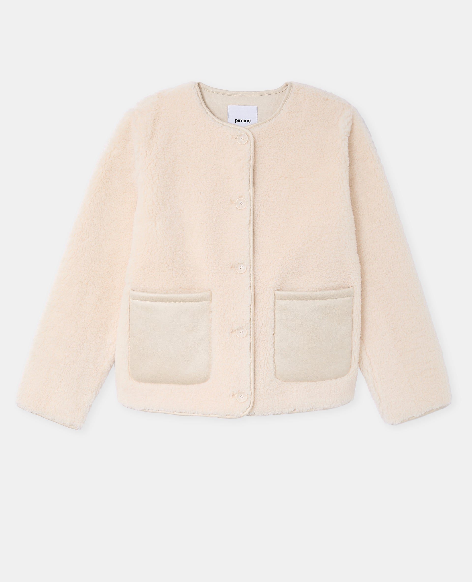 Blouson en sherpa façon peau lainée