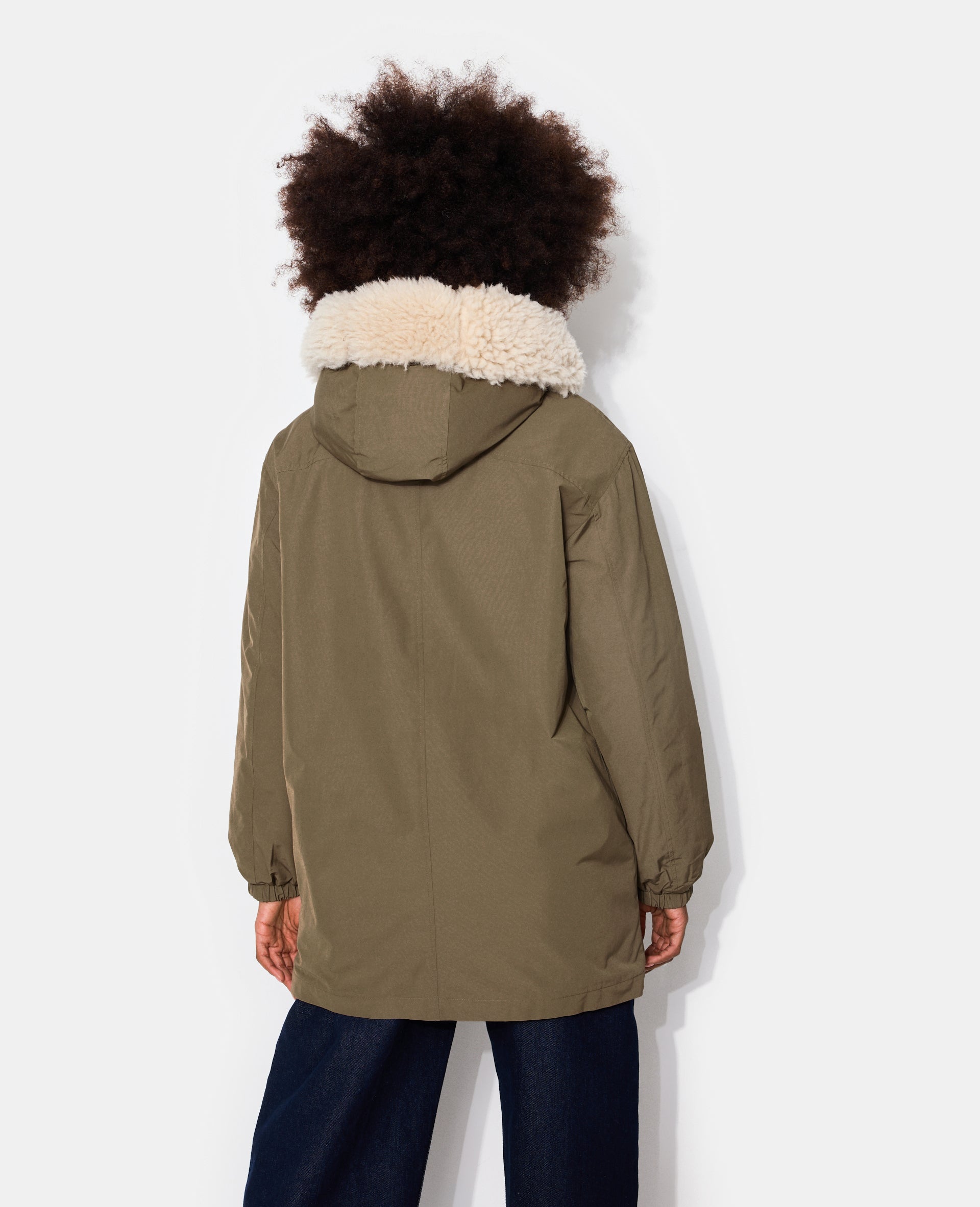 Parka doublée fourrure avec capuche