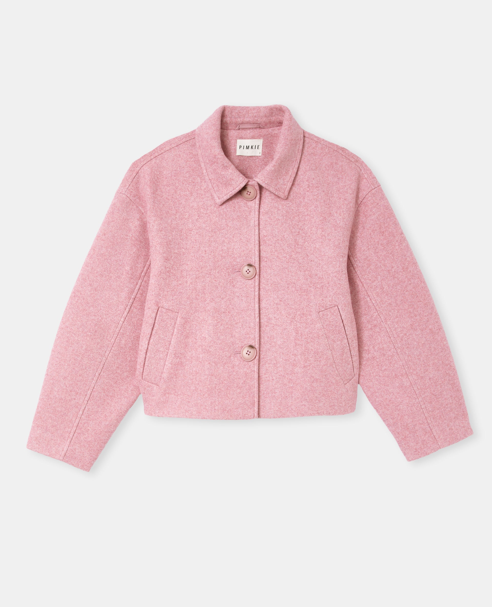 Manteau court effet drap de laine