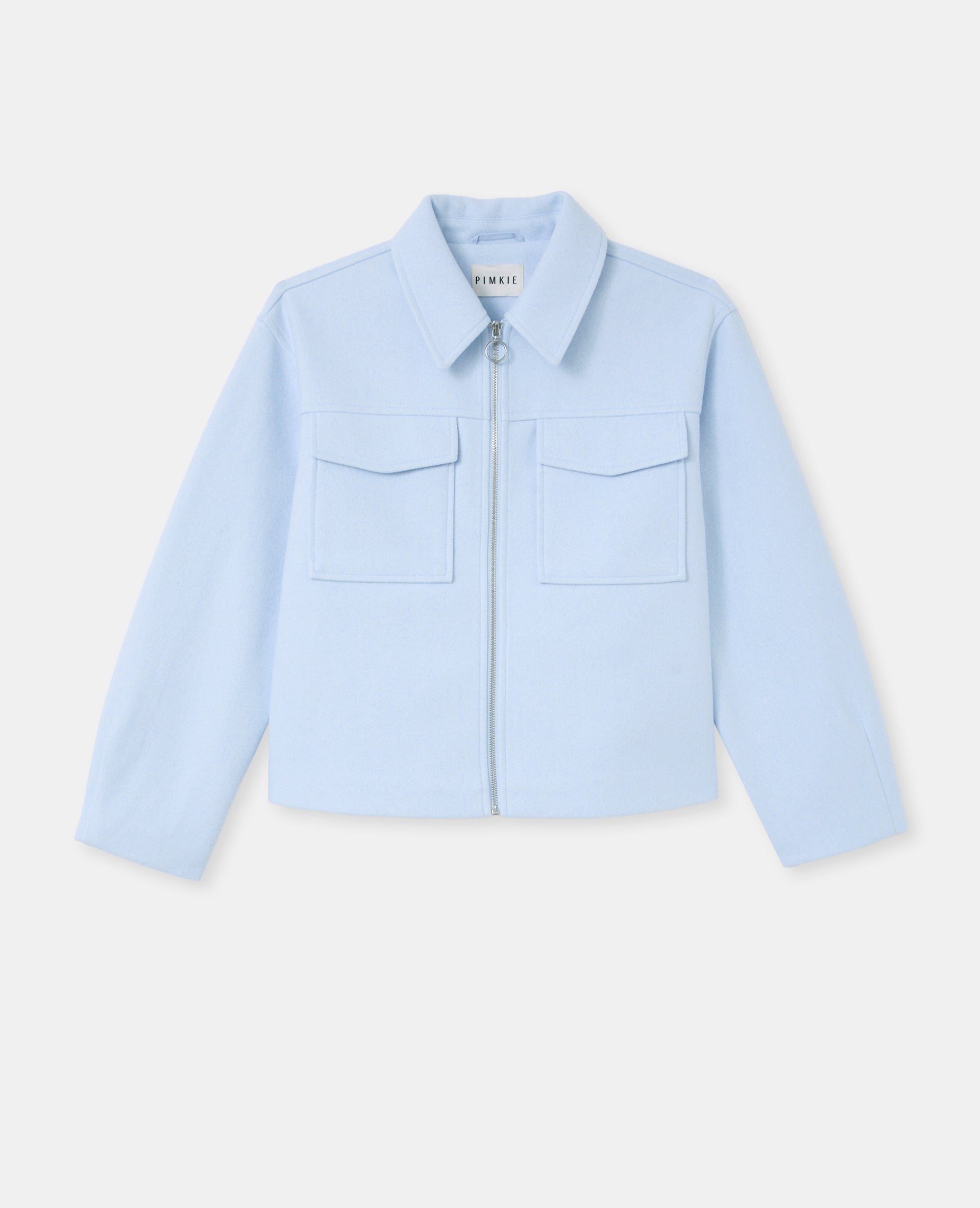 Blouson zippé effet drap de laine