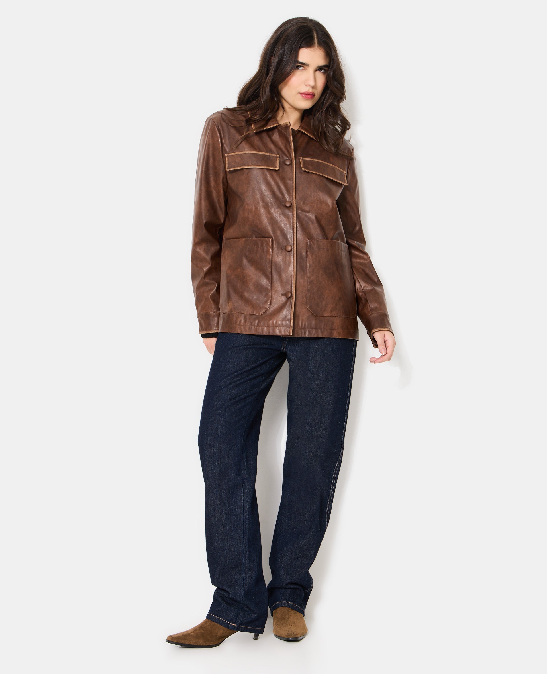 Veste droite en simili