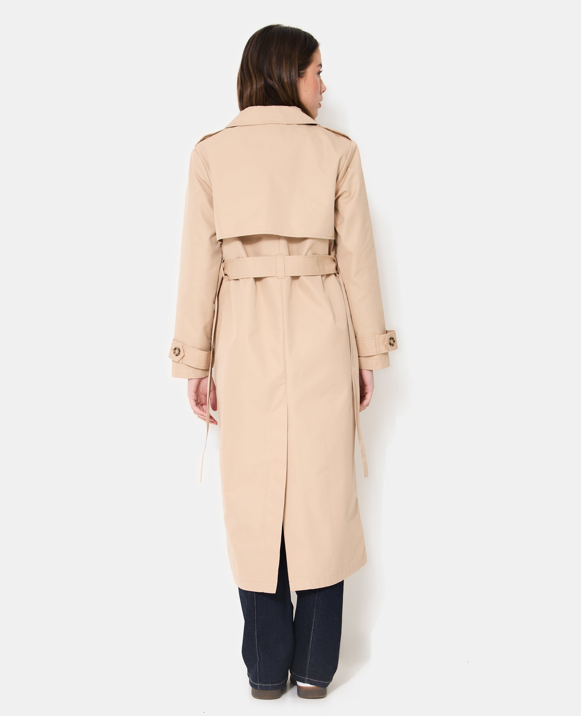 Trench long avec ceinture à nouer