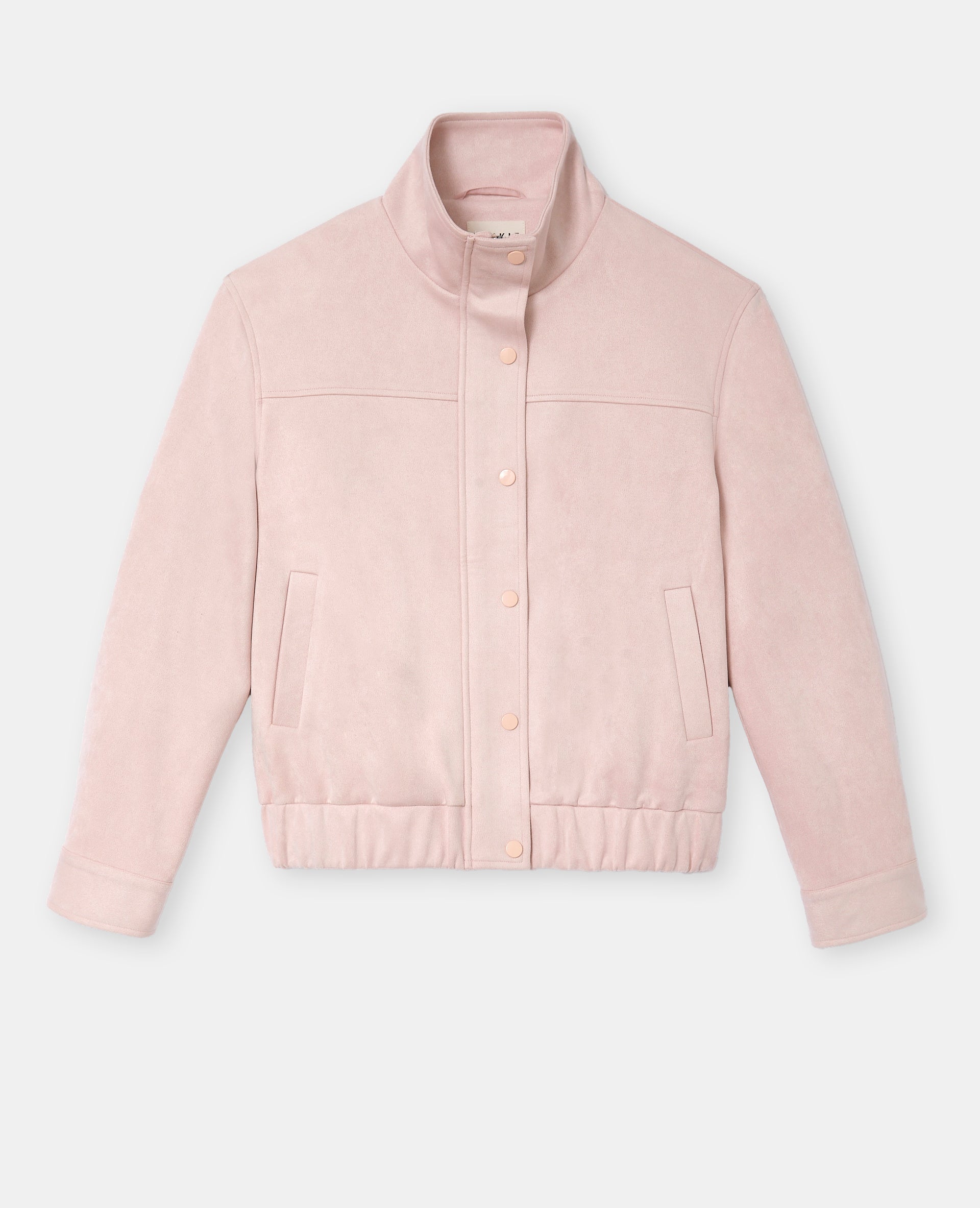 Veste en suédine col montant