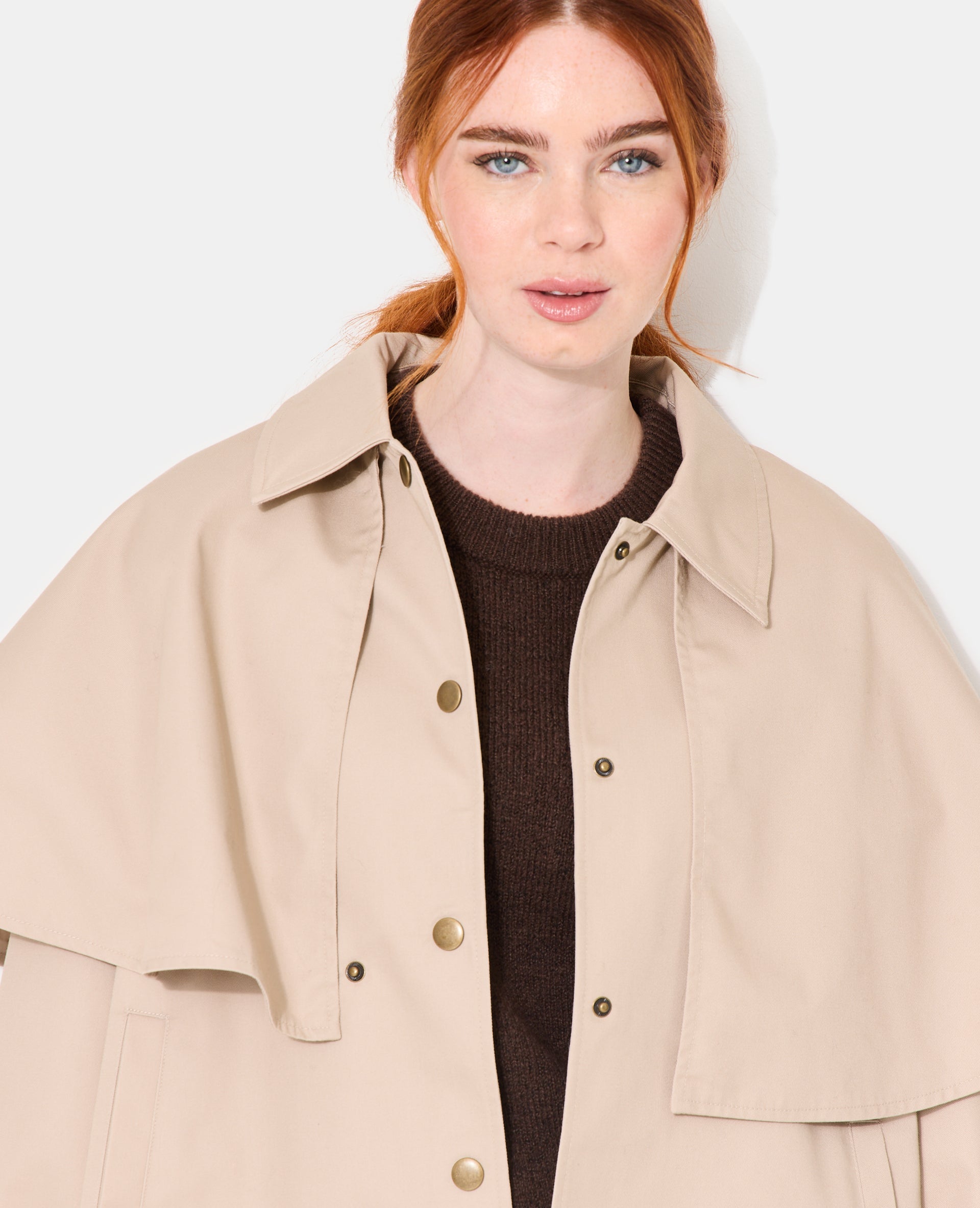 Veste effet trench avec cape