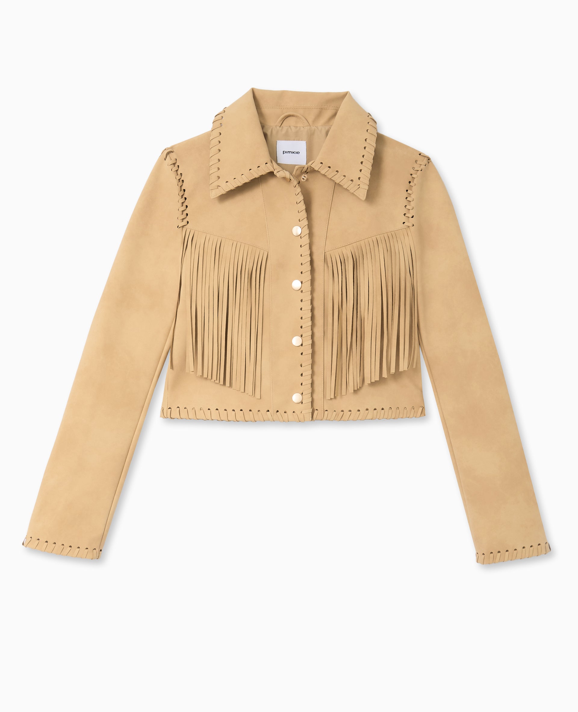 Veste western courte en suédine avec franges