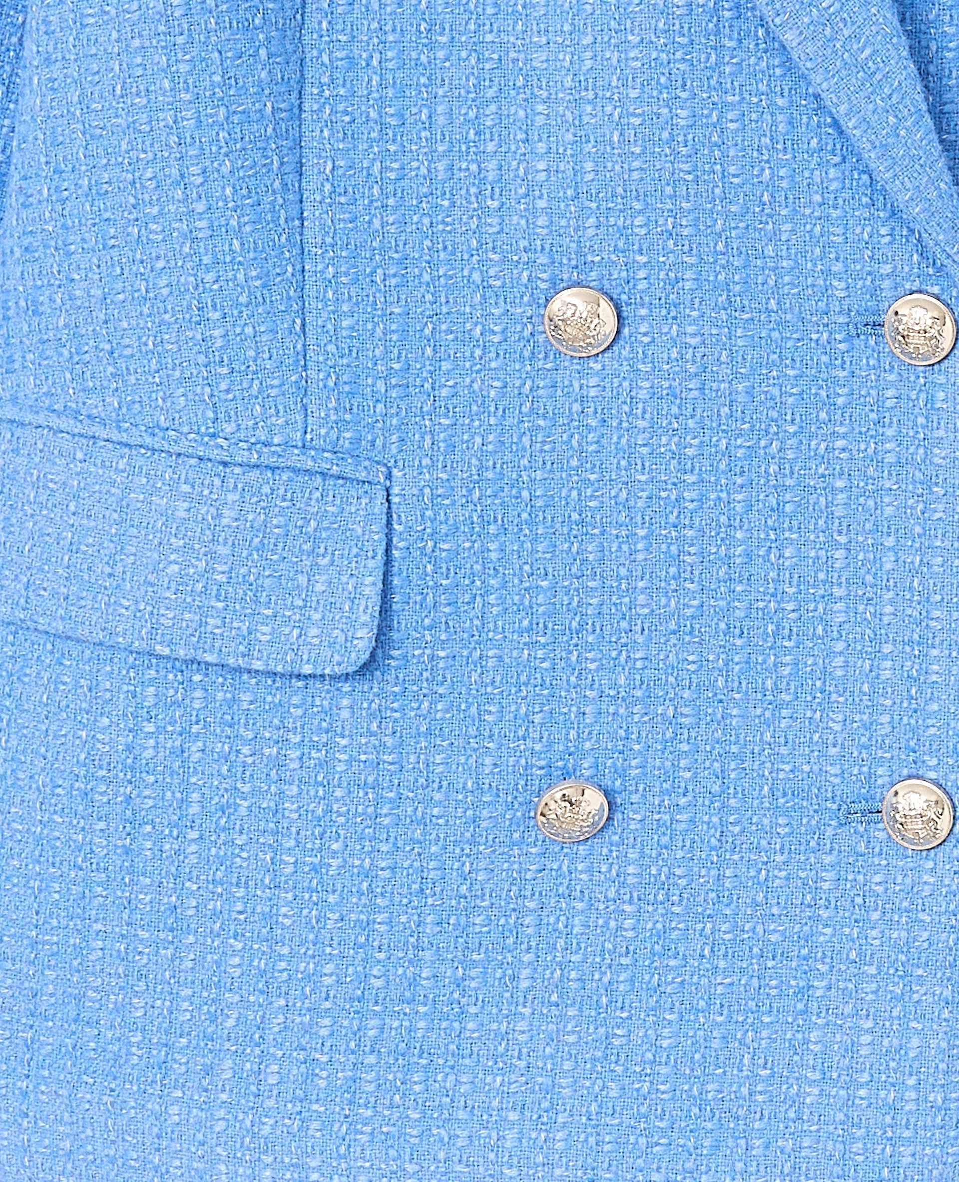Veste blazer en tweed avec boutons écussons