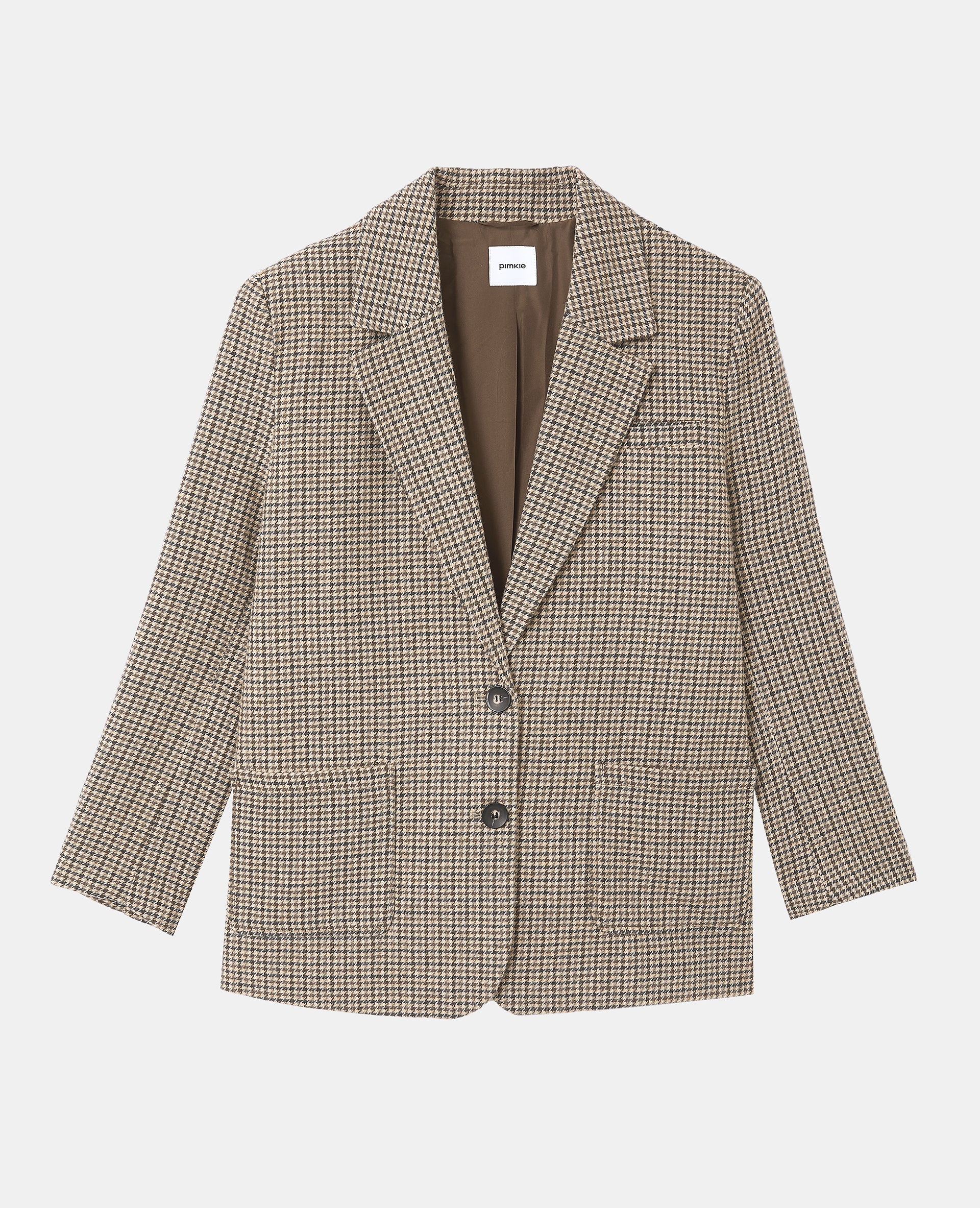 Veste blazer oversize en tissu chaud motif pied-de-poule