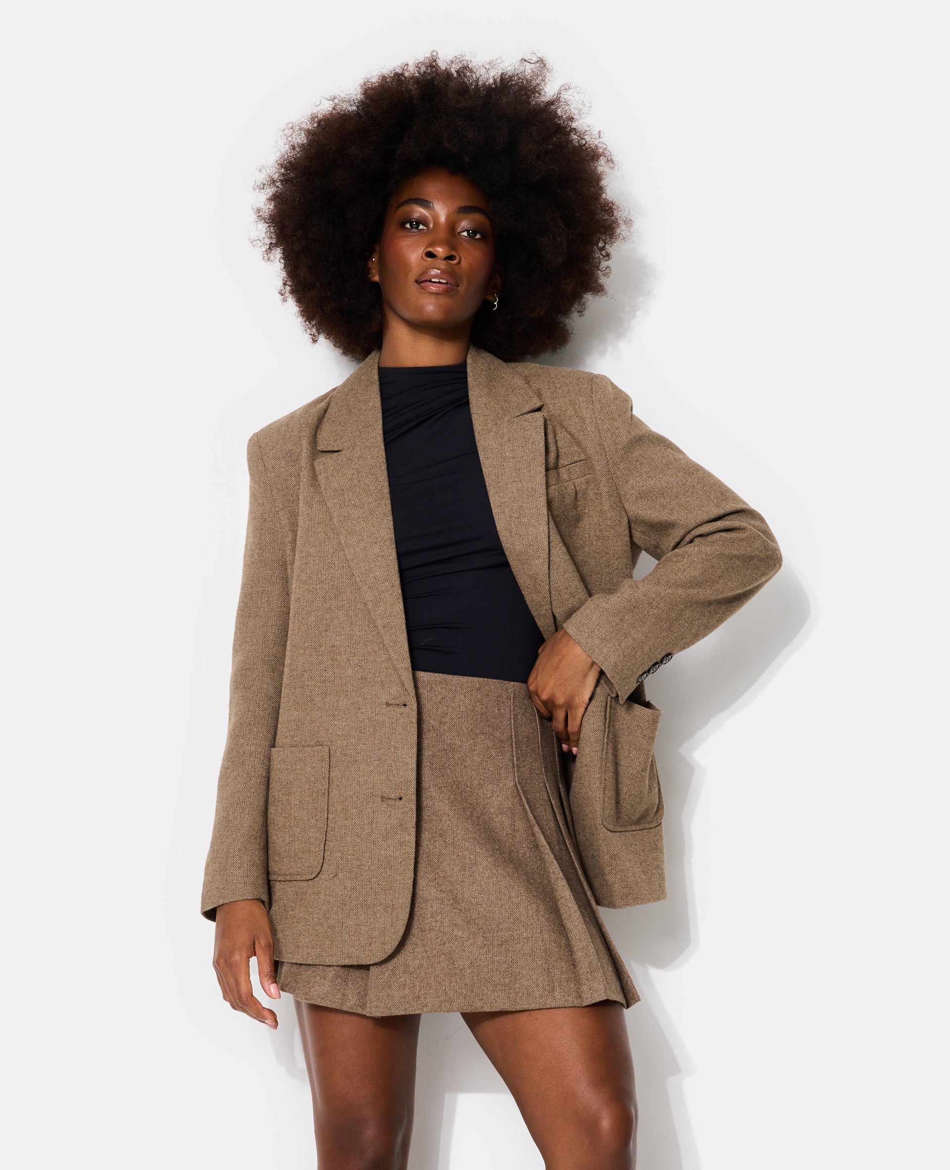 Veste blazer oversize motif chevrons