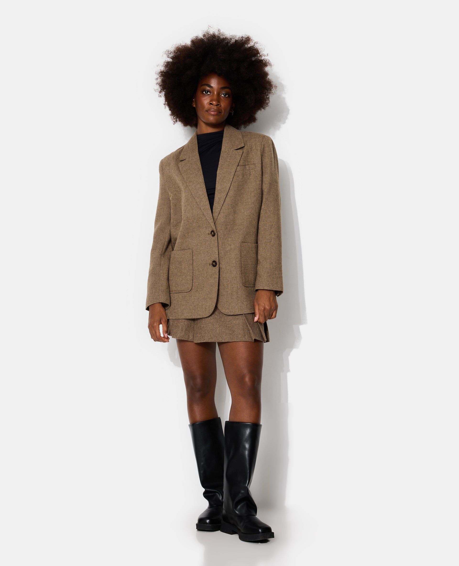Veste blazer oversize motif chevrons