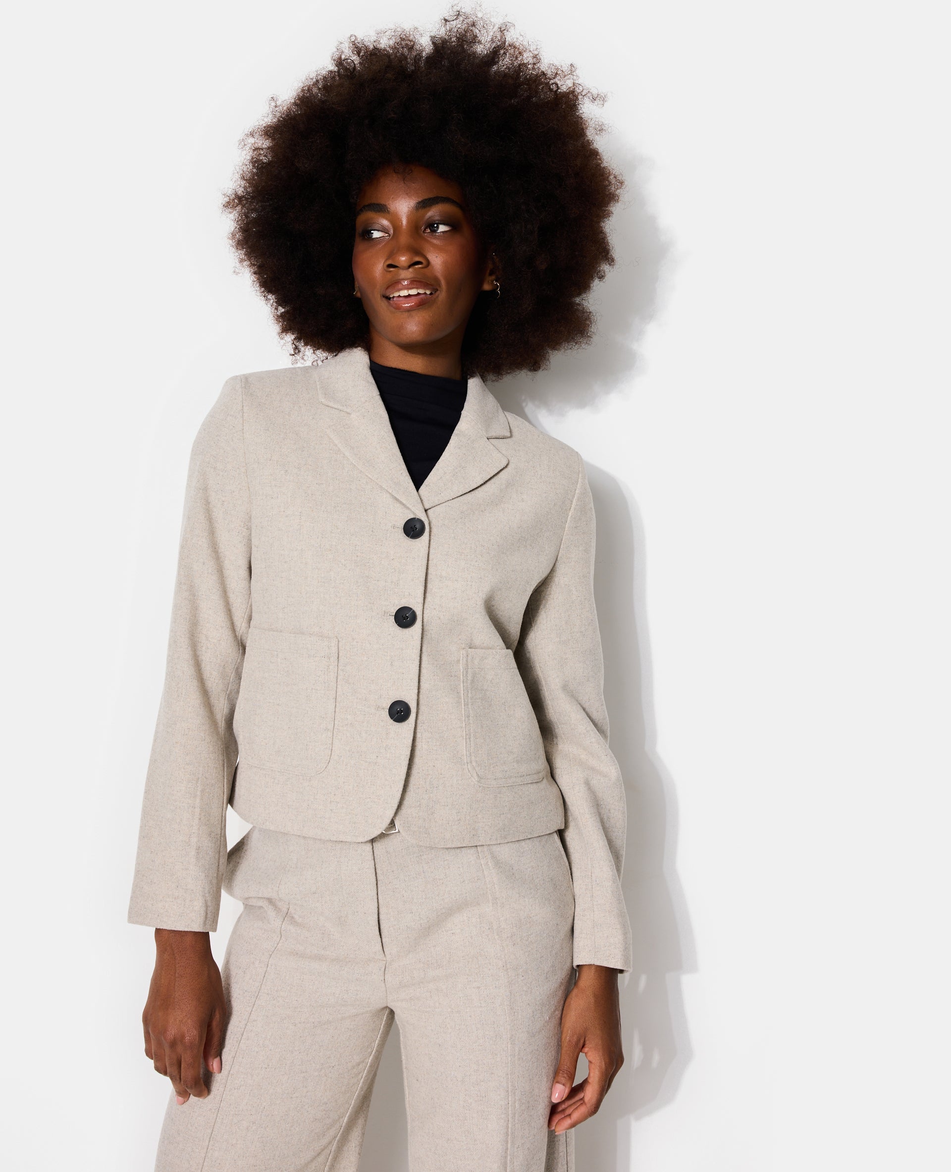 Veste blazer cintrée avec laine