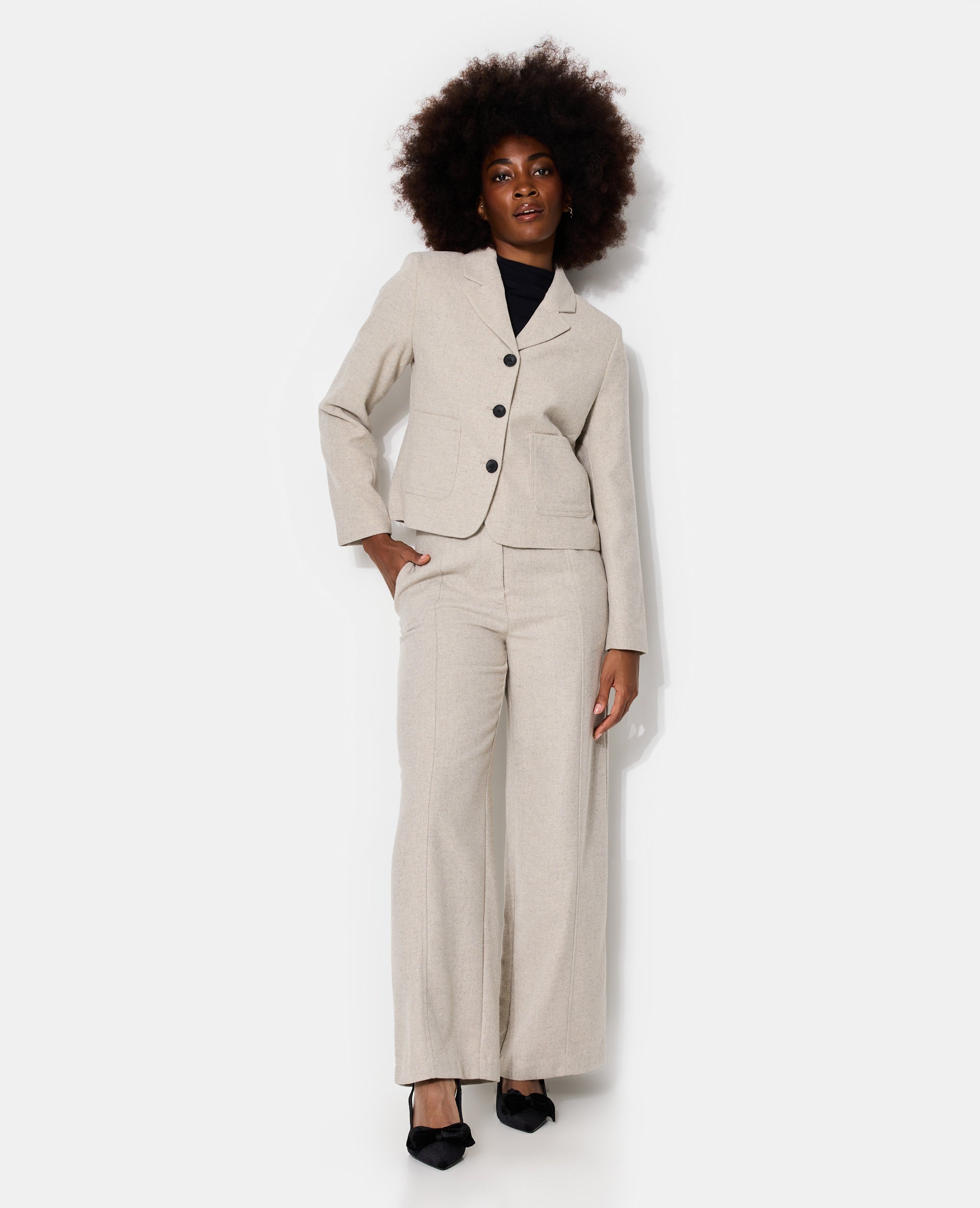 Veste blazer cintrée avec laine