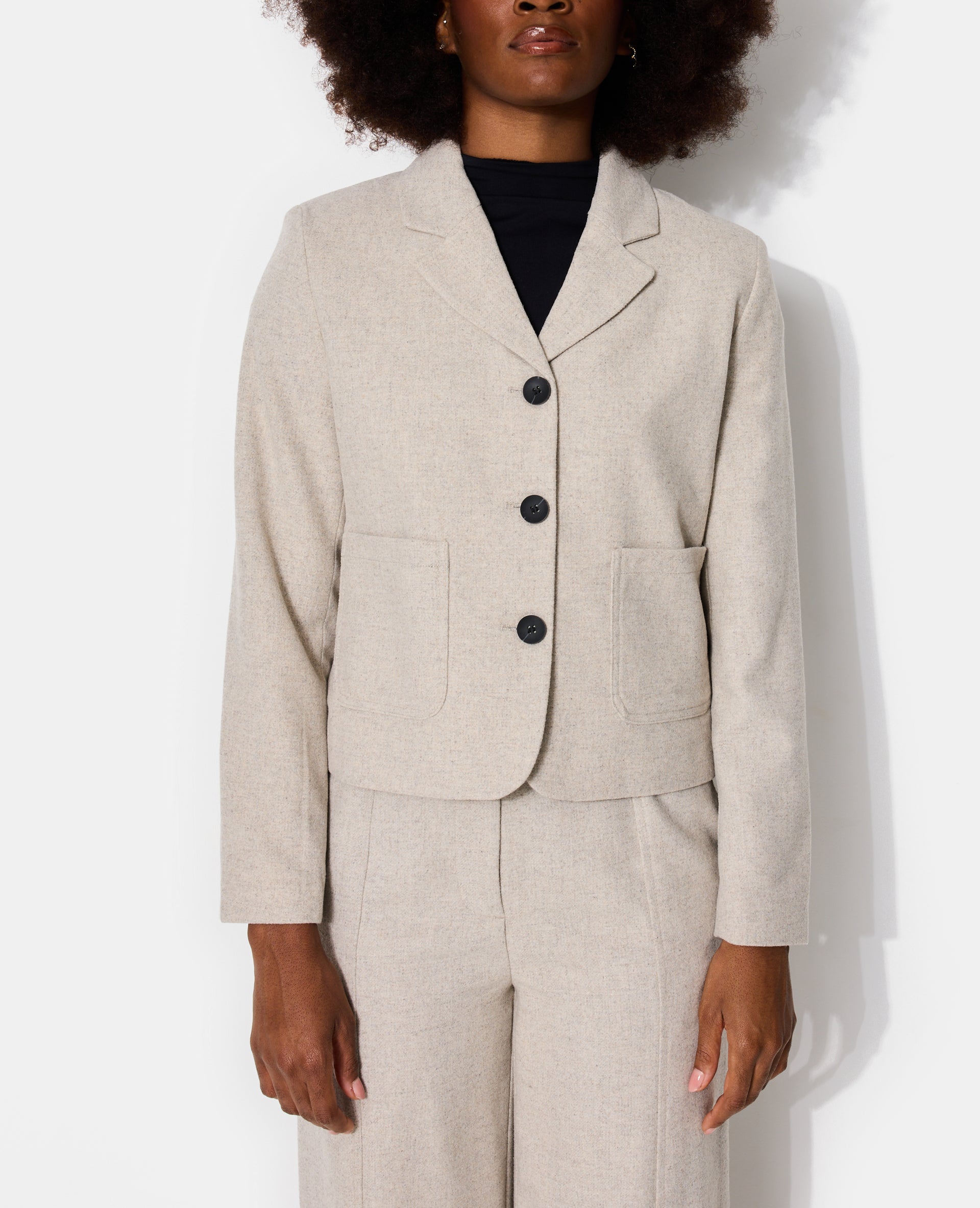 Veste blazer cintrée avec laine