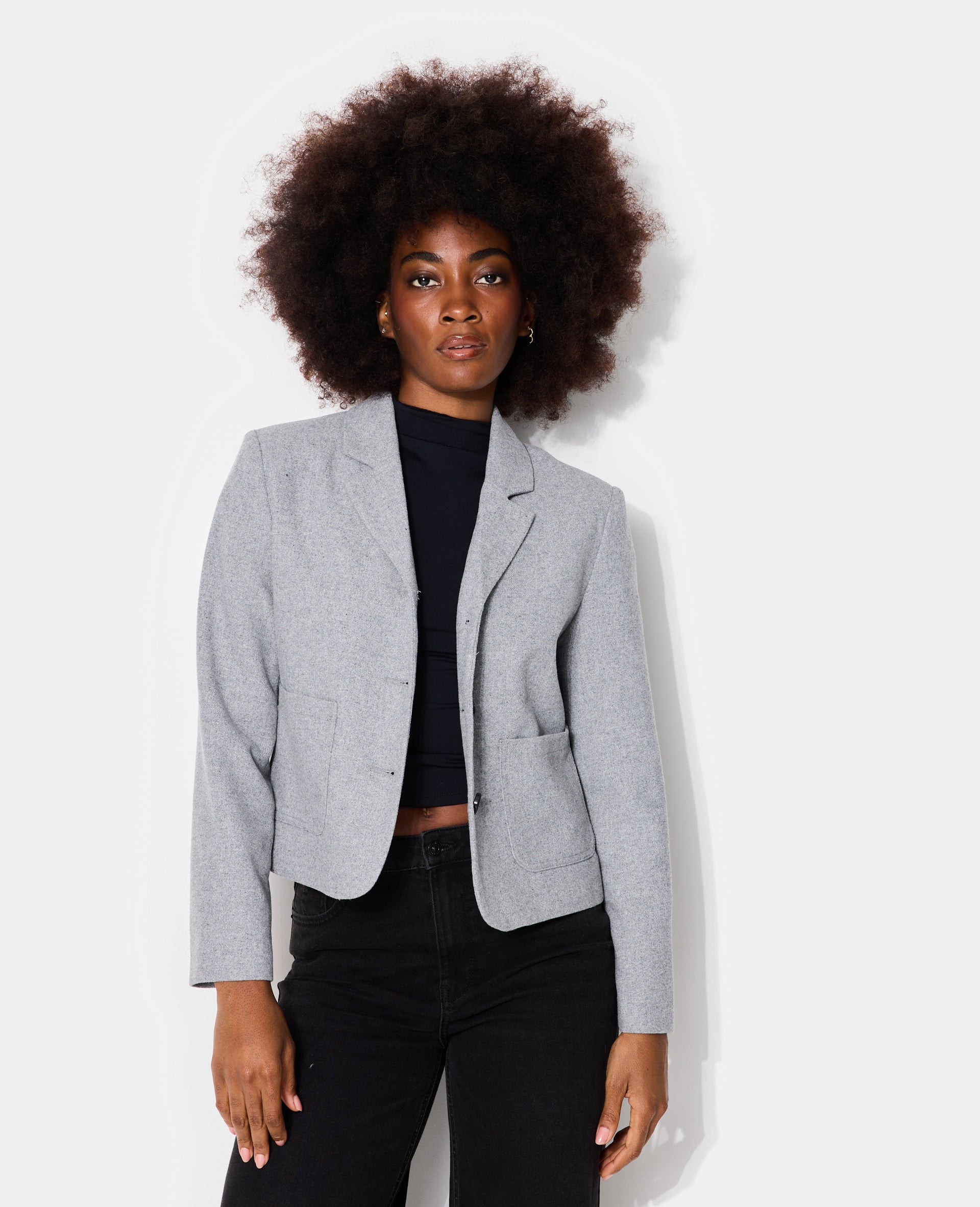 Veste blazer cintrée avec laine