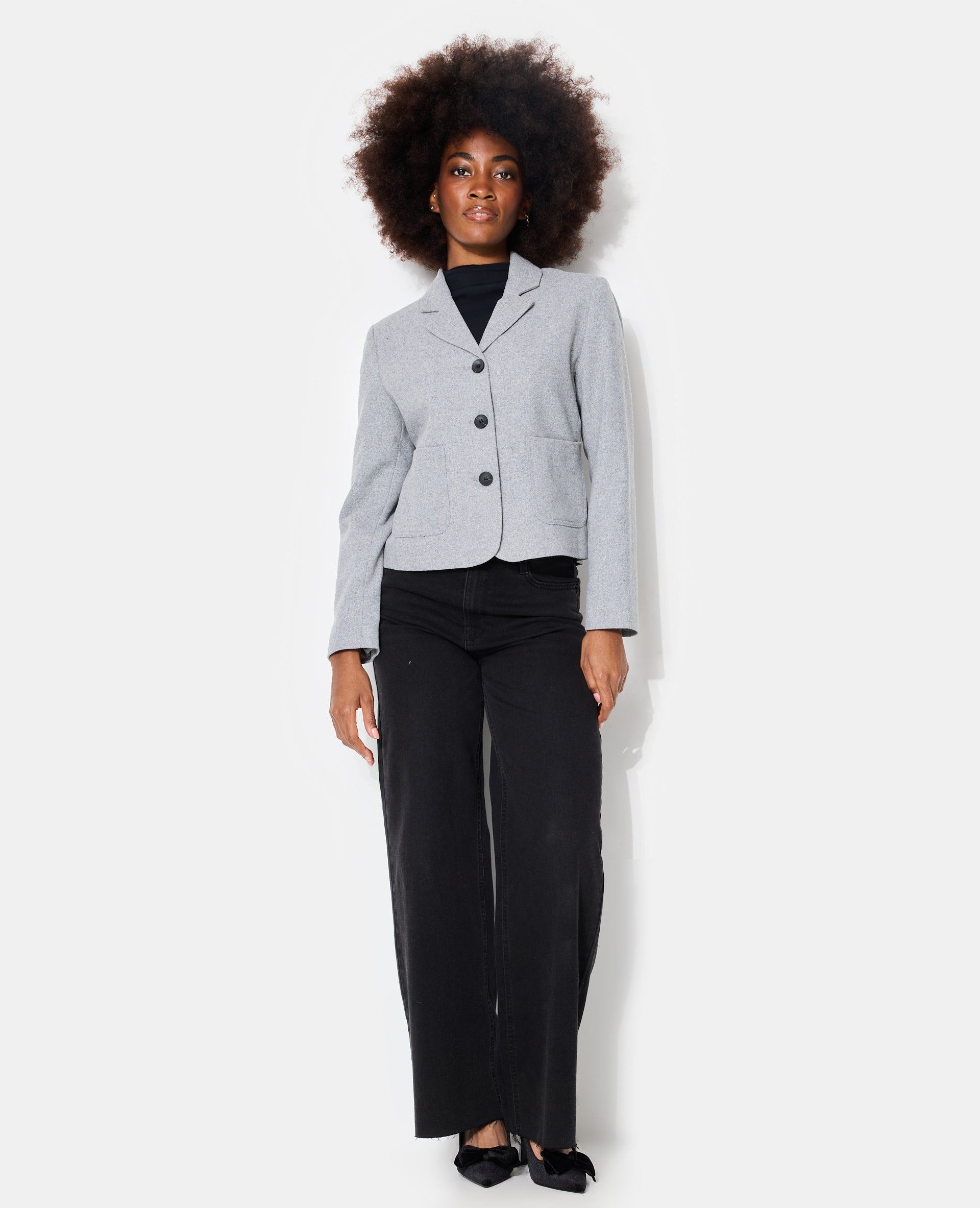 Veste blazer cintrée avec laine