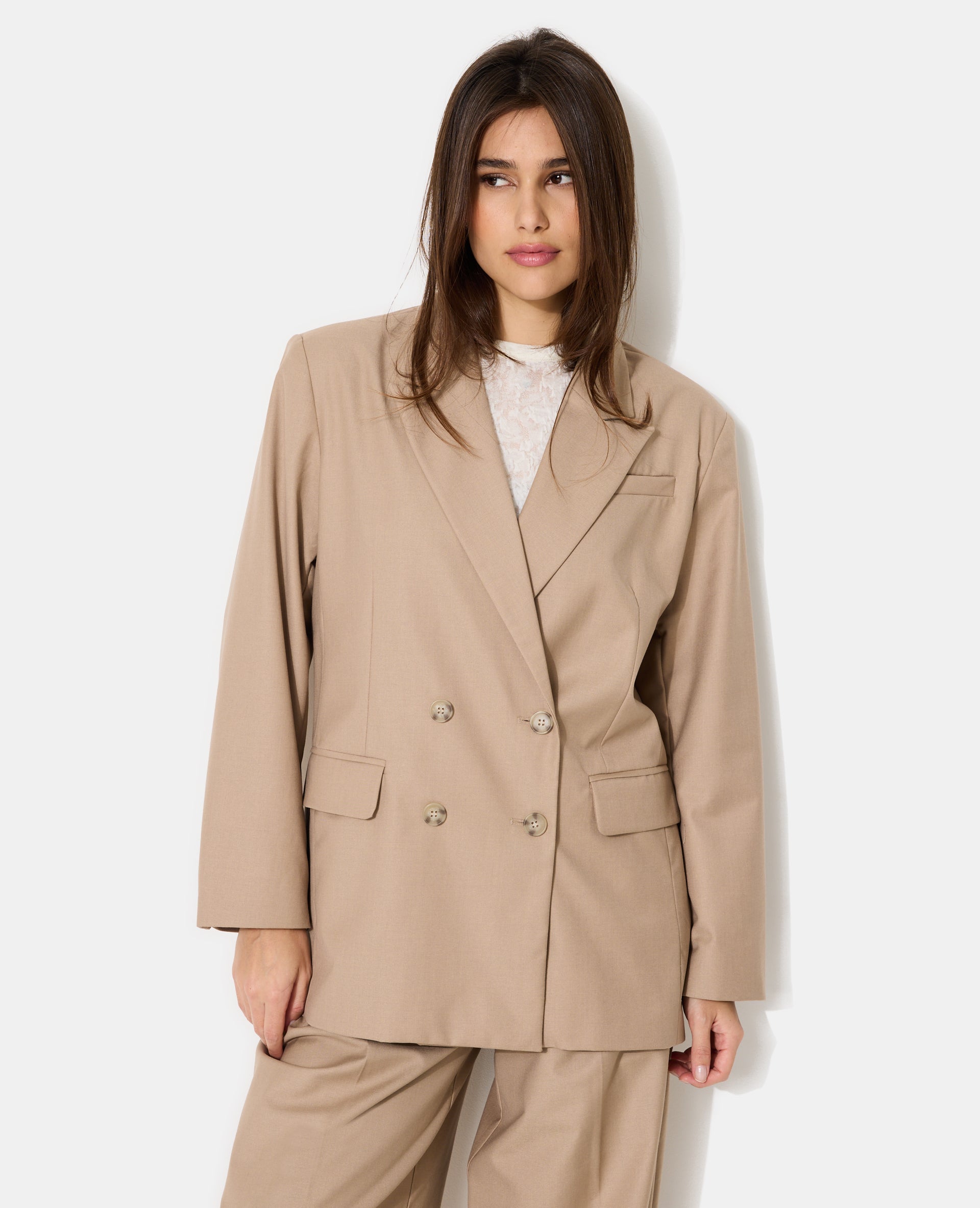 Veste blazer oversize avec double boutonnage