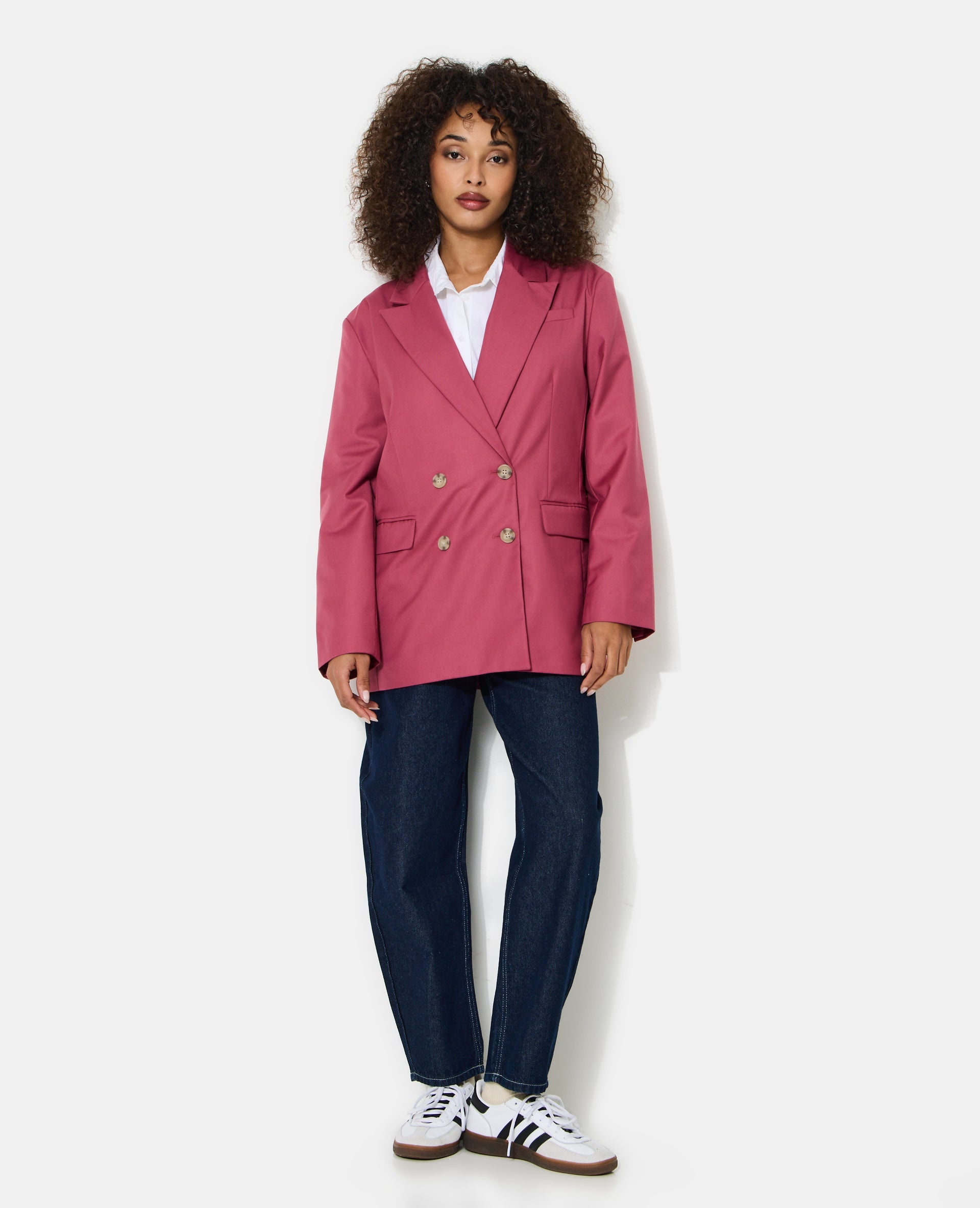 Veste blazer oversize avec double boutonnage