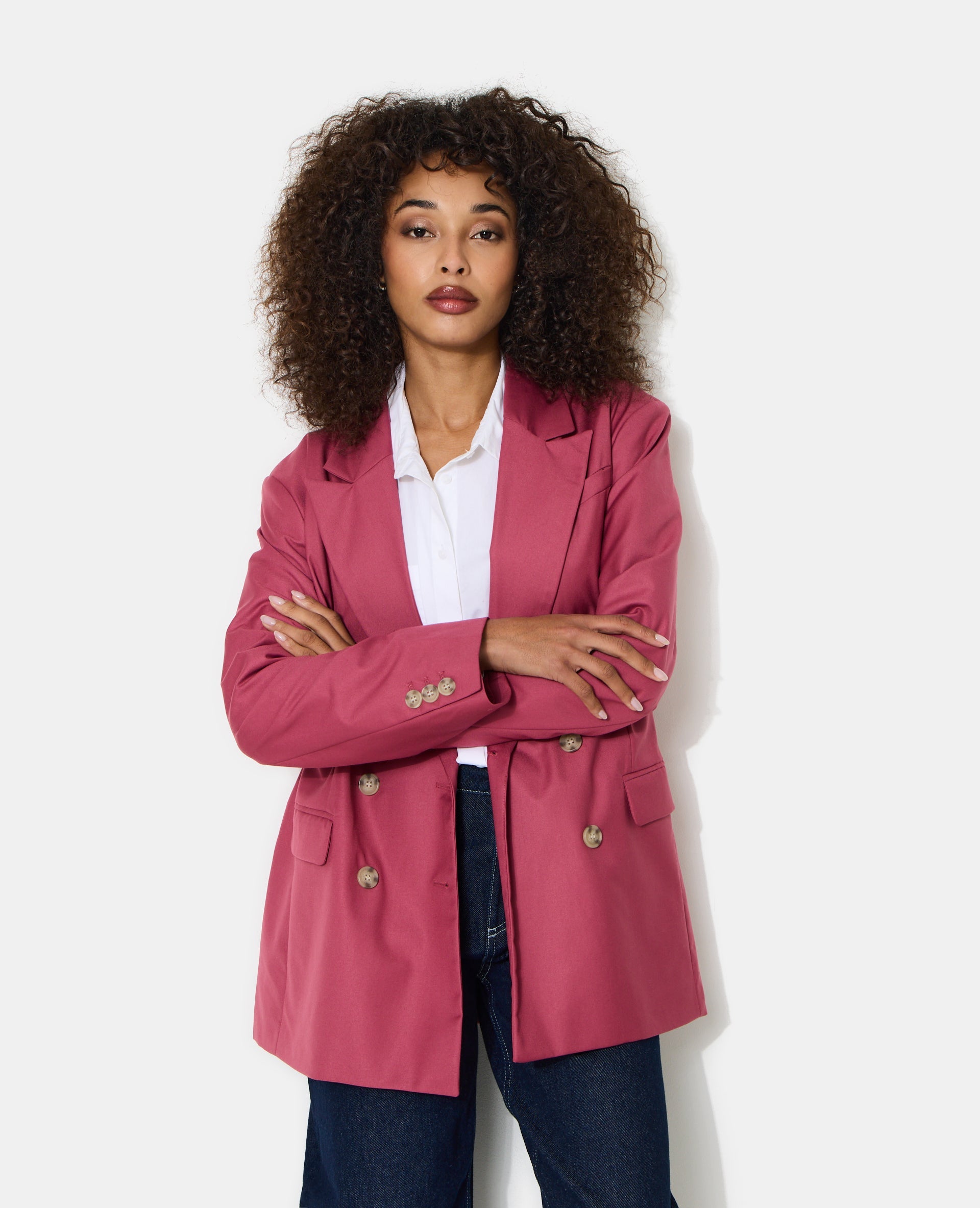 Veste blazer oversize avec double boutonnage