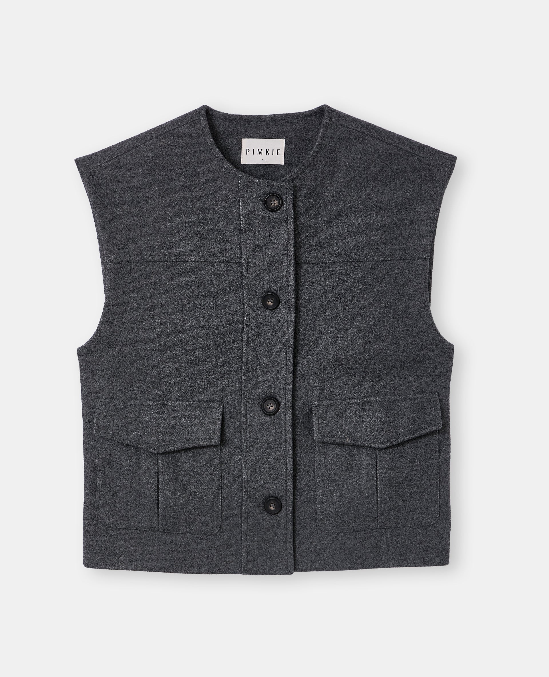 Veste sans manches effet drap de laine