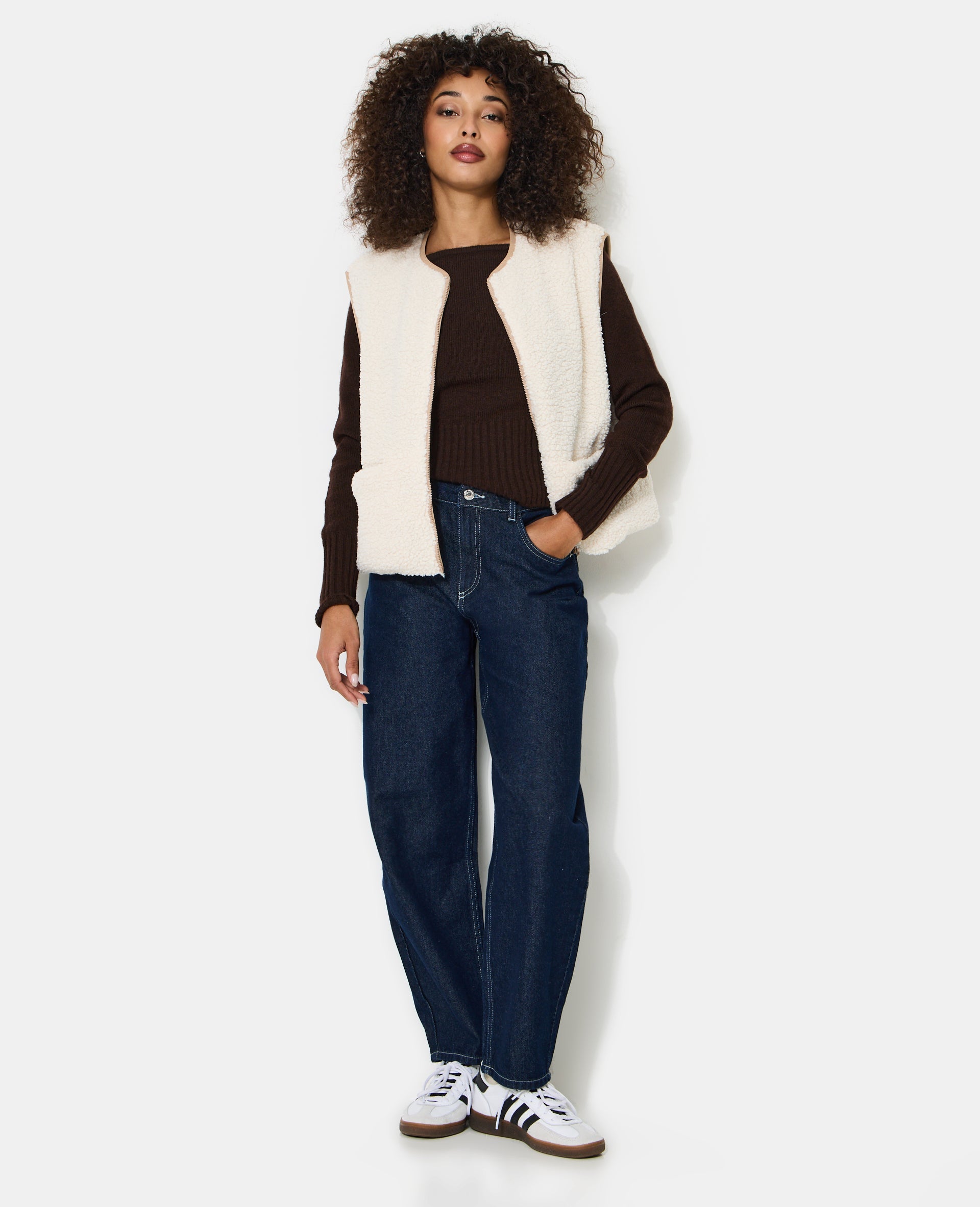 Veste sans manches réversible avec sherpa