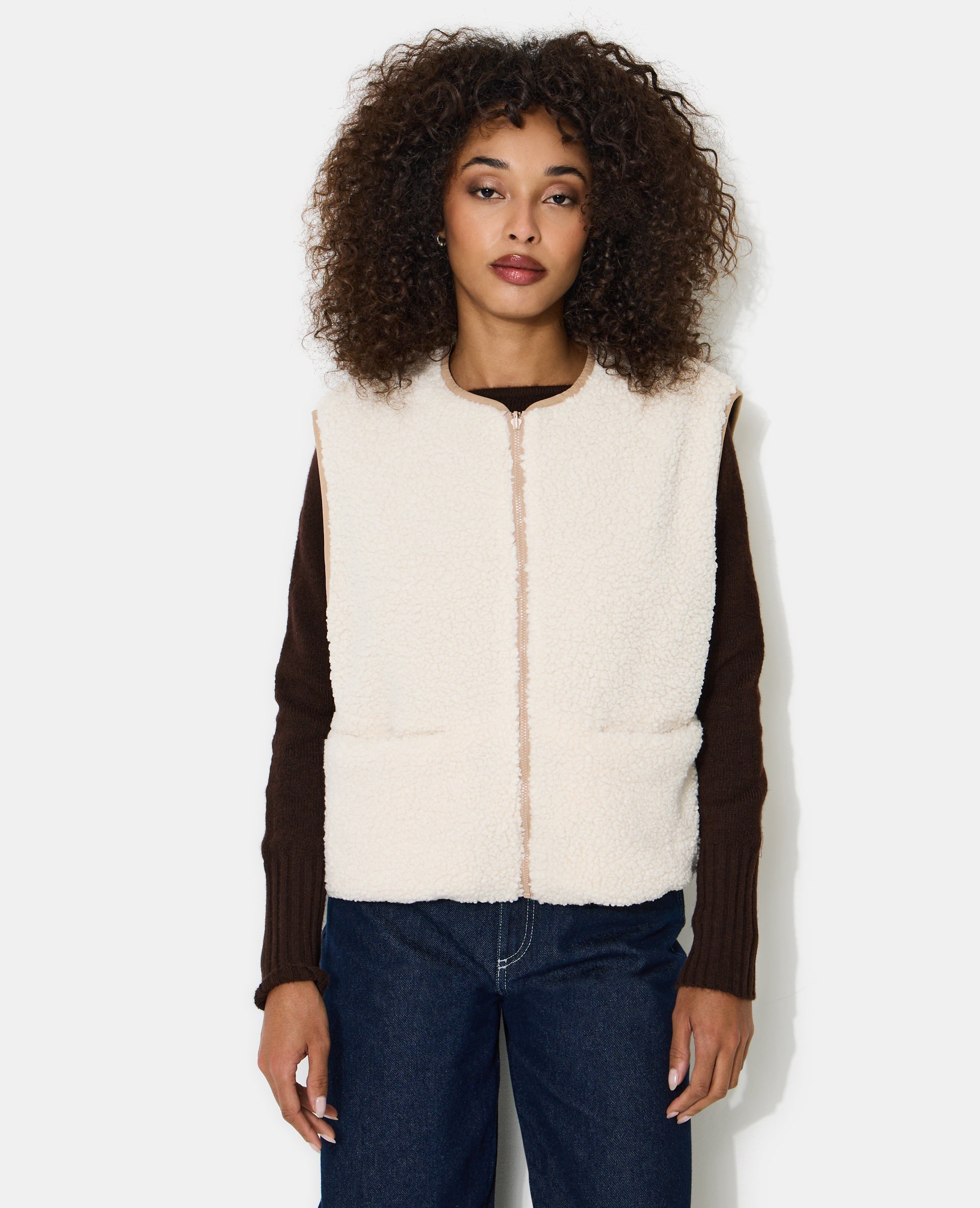Veste sans manches réversible avec sherpa
