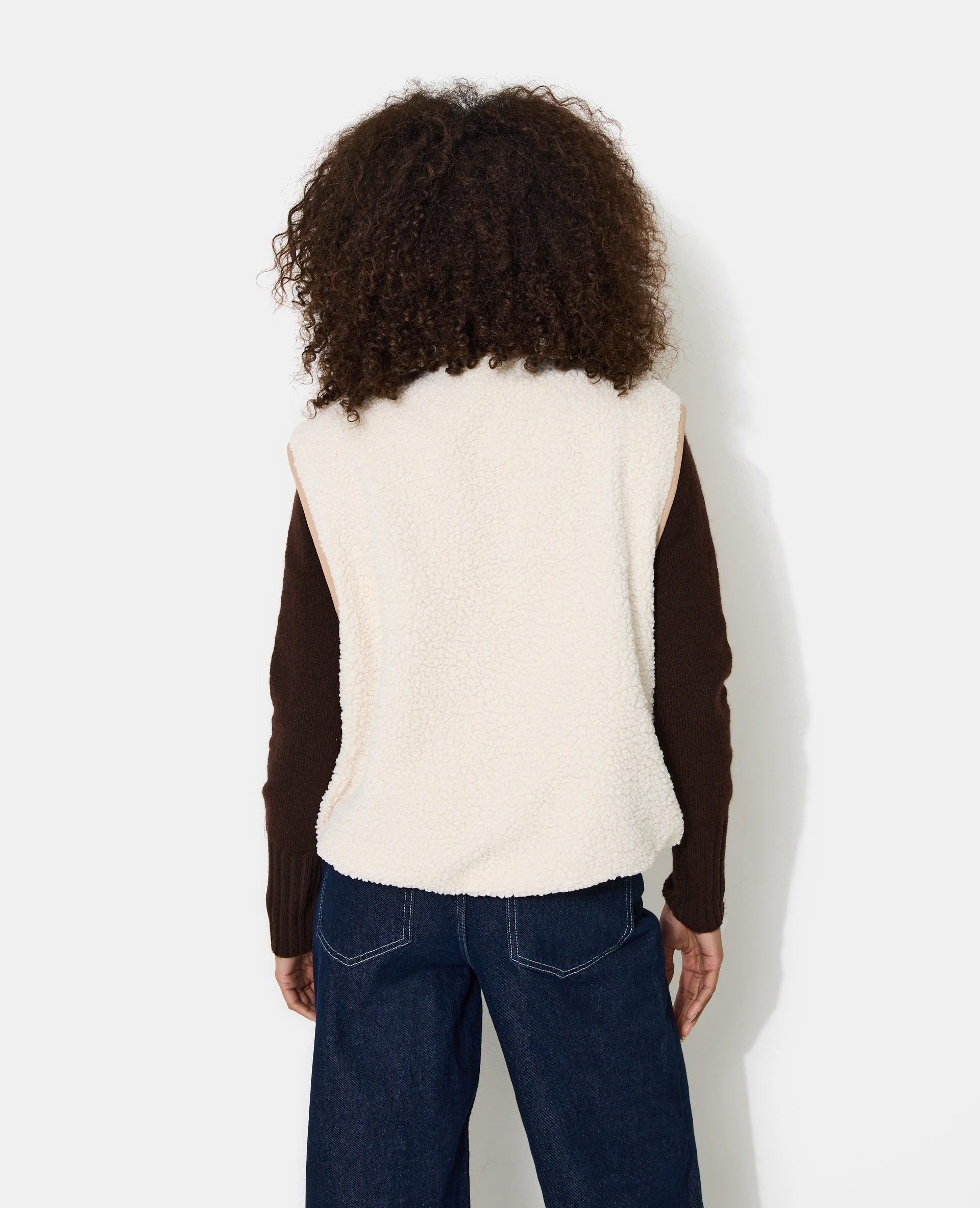 Veste sans manches réversible avec sherpa