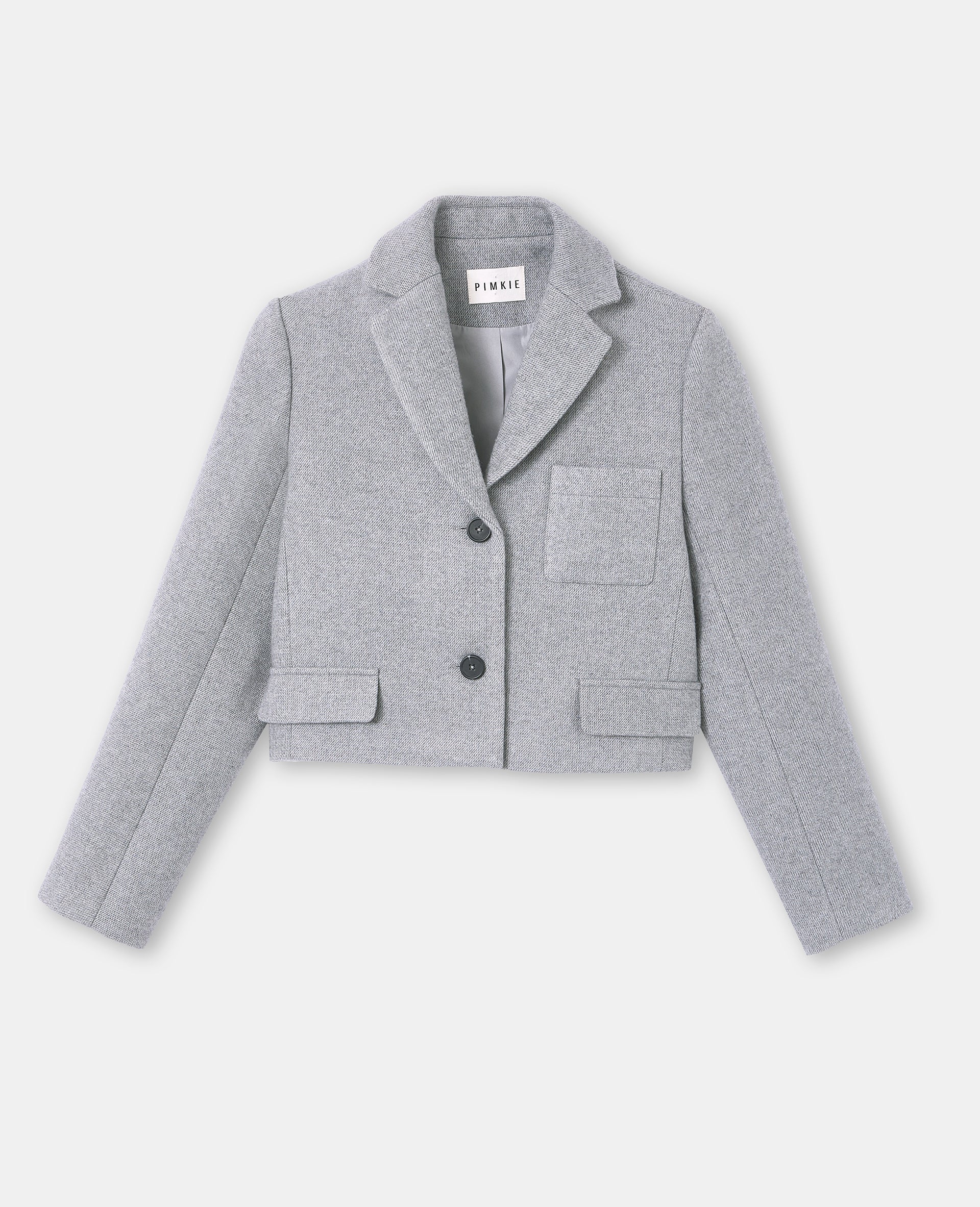 Veste blazer courte en tissu épais avec laine