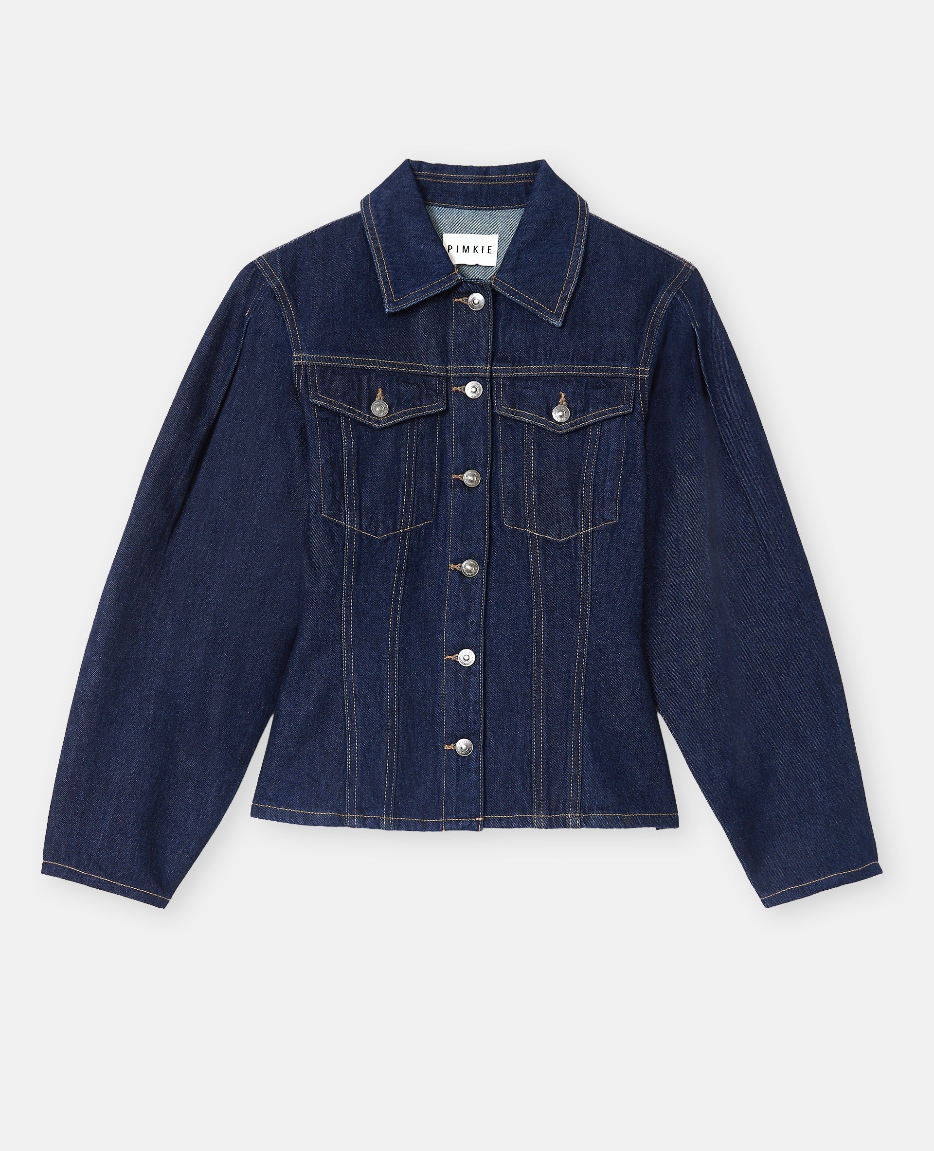 Veste en jean cintrée avec manches ballons
