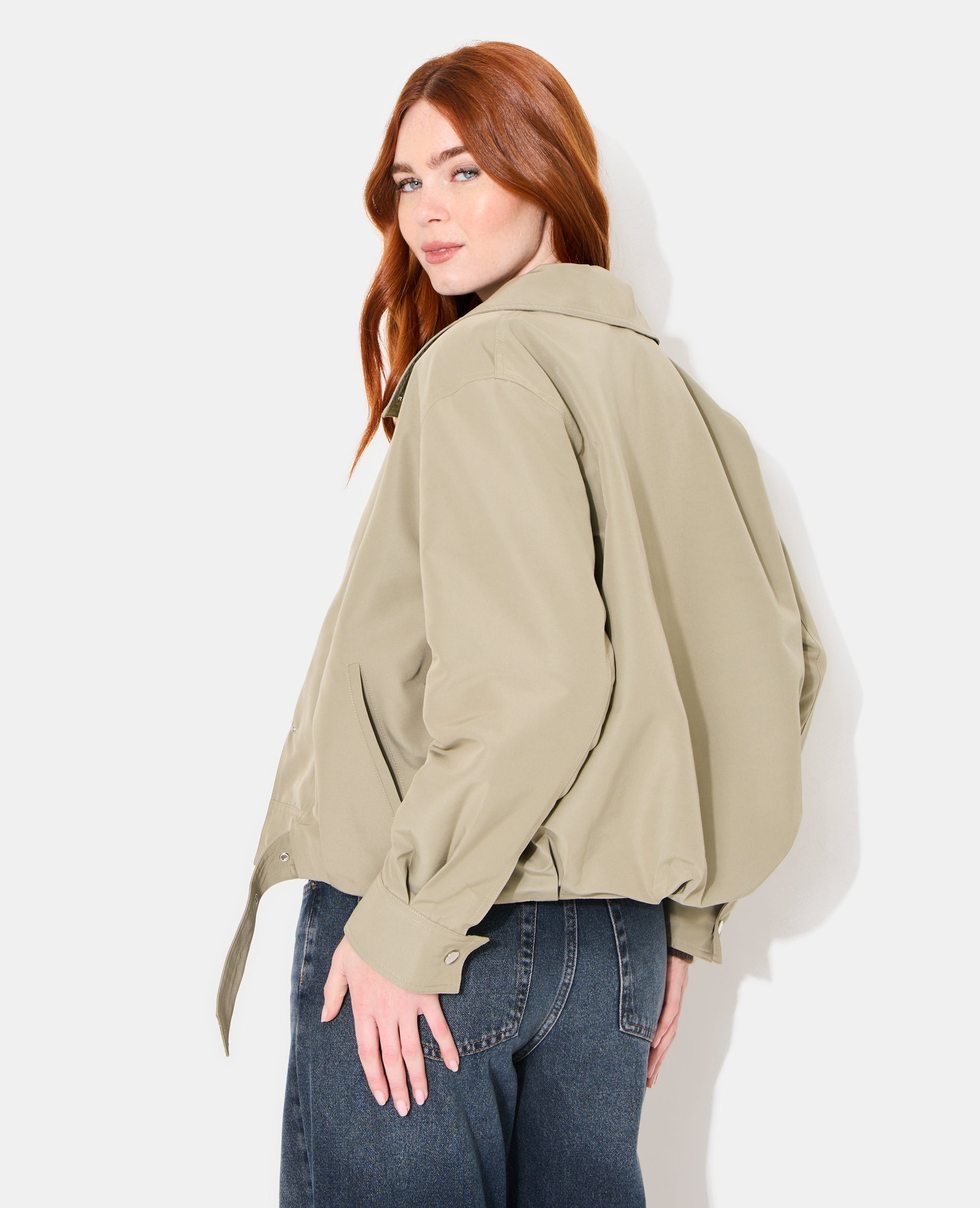 Blouson boule effet trench avec col montant