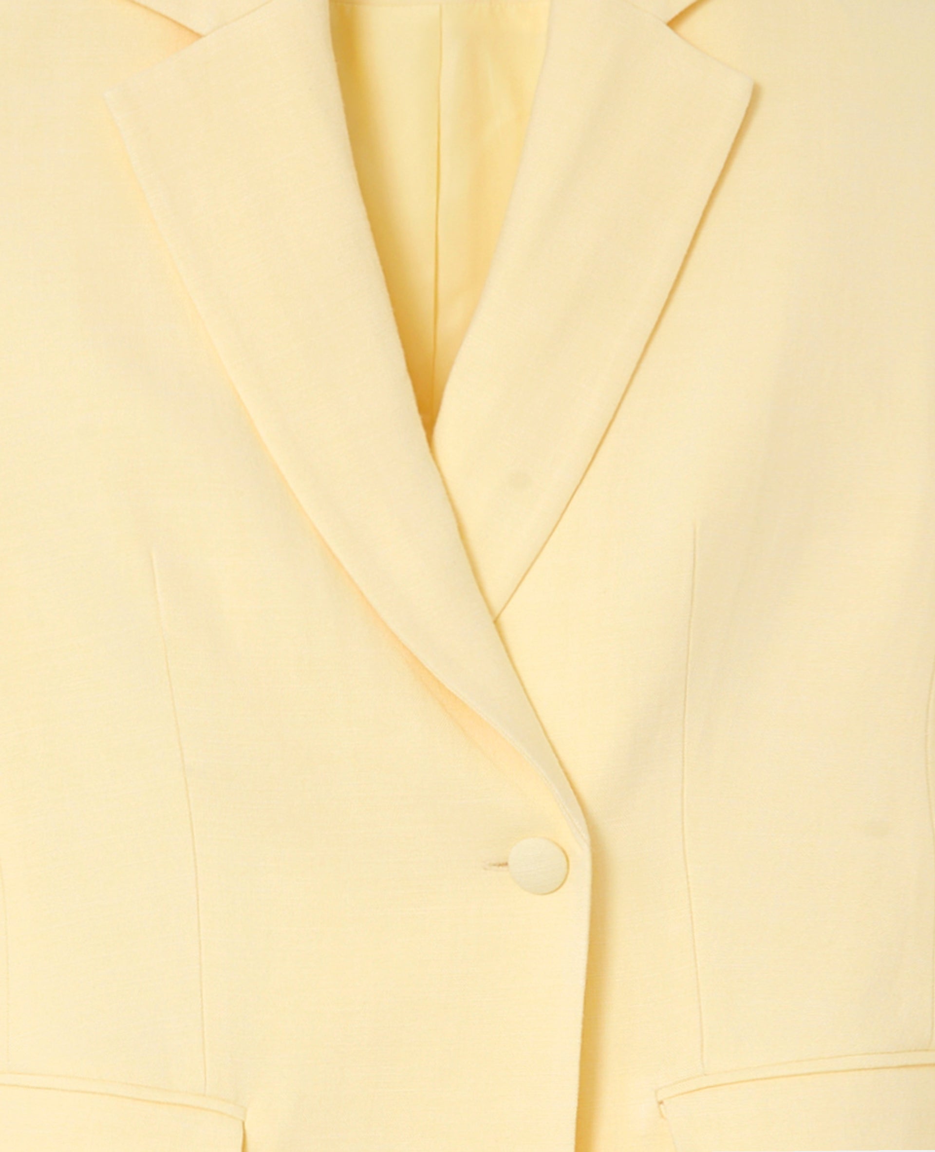 Veste blazer long et cintré en tissu effet lin