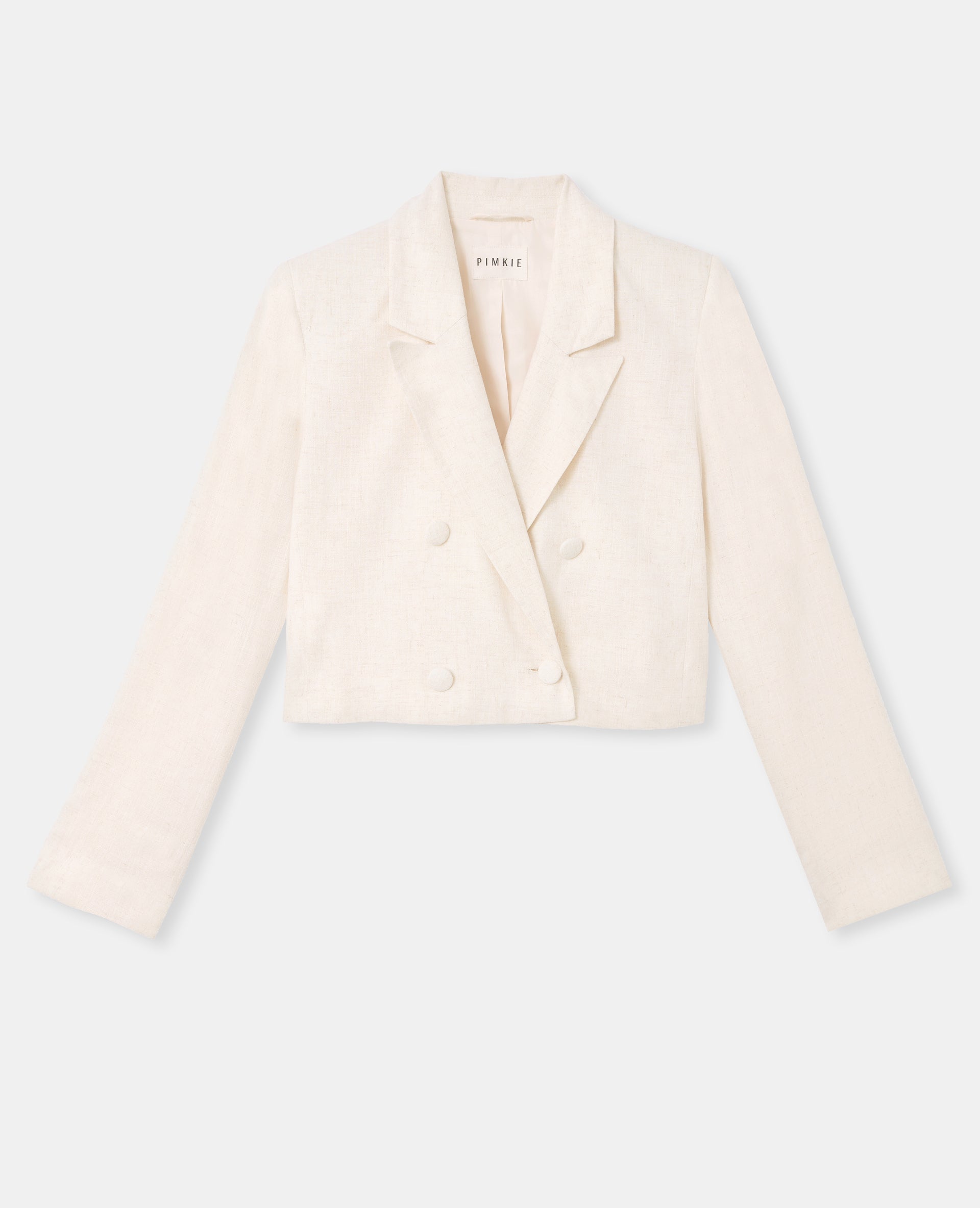 Veste blazer courte avec lin